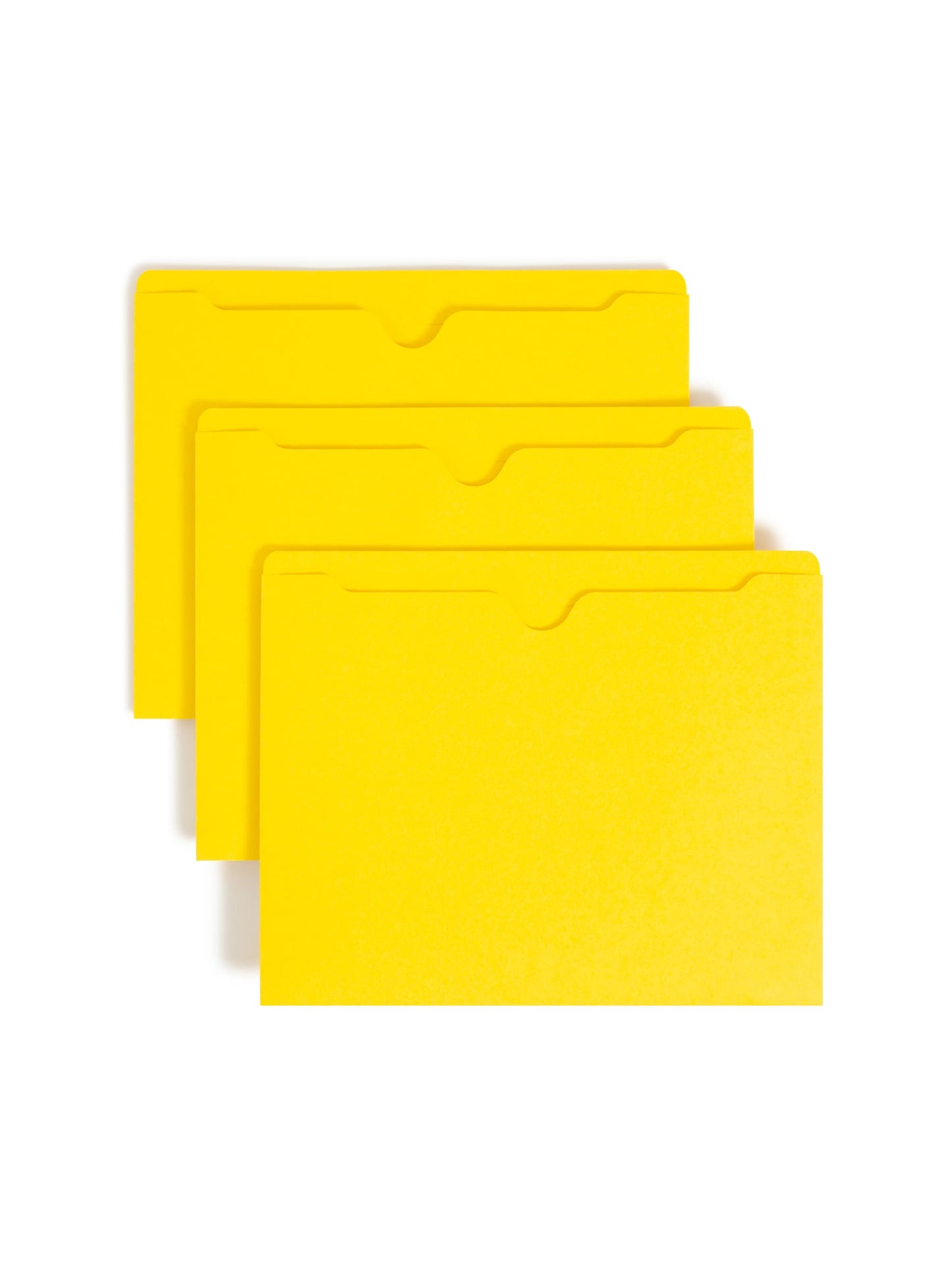 Colored File Jackets, Reinforced Straight-Cut Tab, No Expansion, Yellow Color, Letter Size, Set of 100, 30086486755116