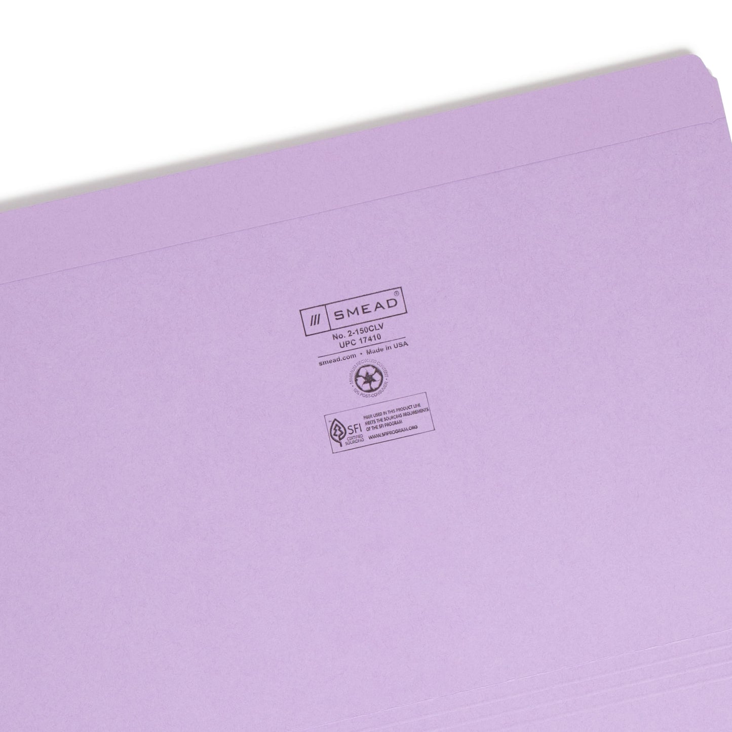 Reinforced Tab File Folders, Straight-Cut Tab, Lavender Color, Legal Size, Set of 100, 086486174107