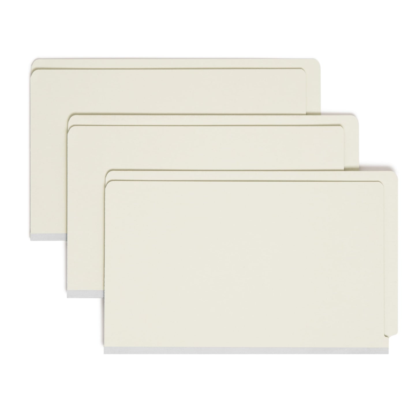 SafeSHIELD® Pressboard End Tab Fastener File Folders, Straight-Cut Tab, 1 inch Expansion, Gray/Green Color, Legal Size, Set of 25, 086486377058