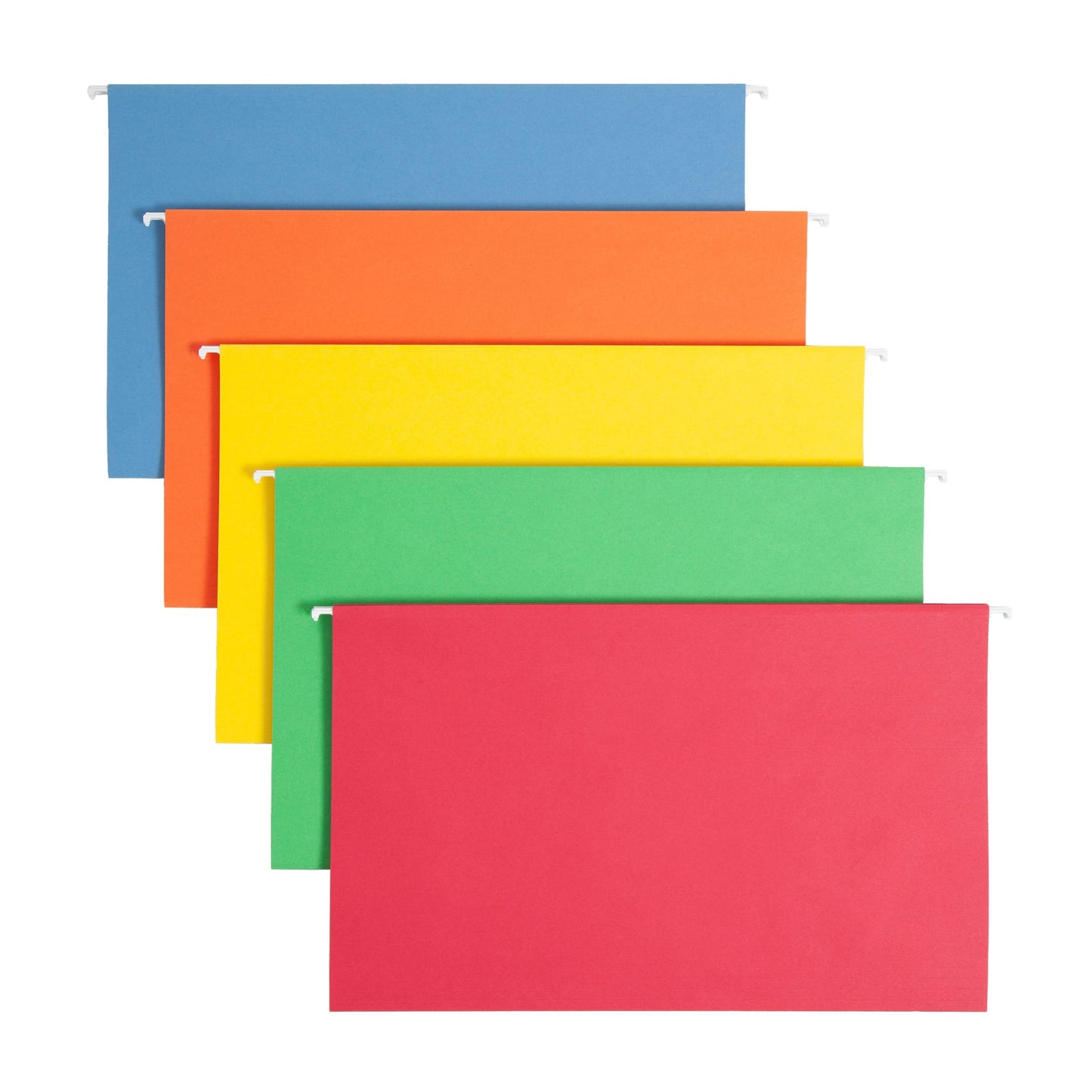 Standard Hanging File Folders with 1/5-Cut Tabs, Assorted Colors Color, Legal Size, Set of 25, 086486641593