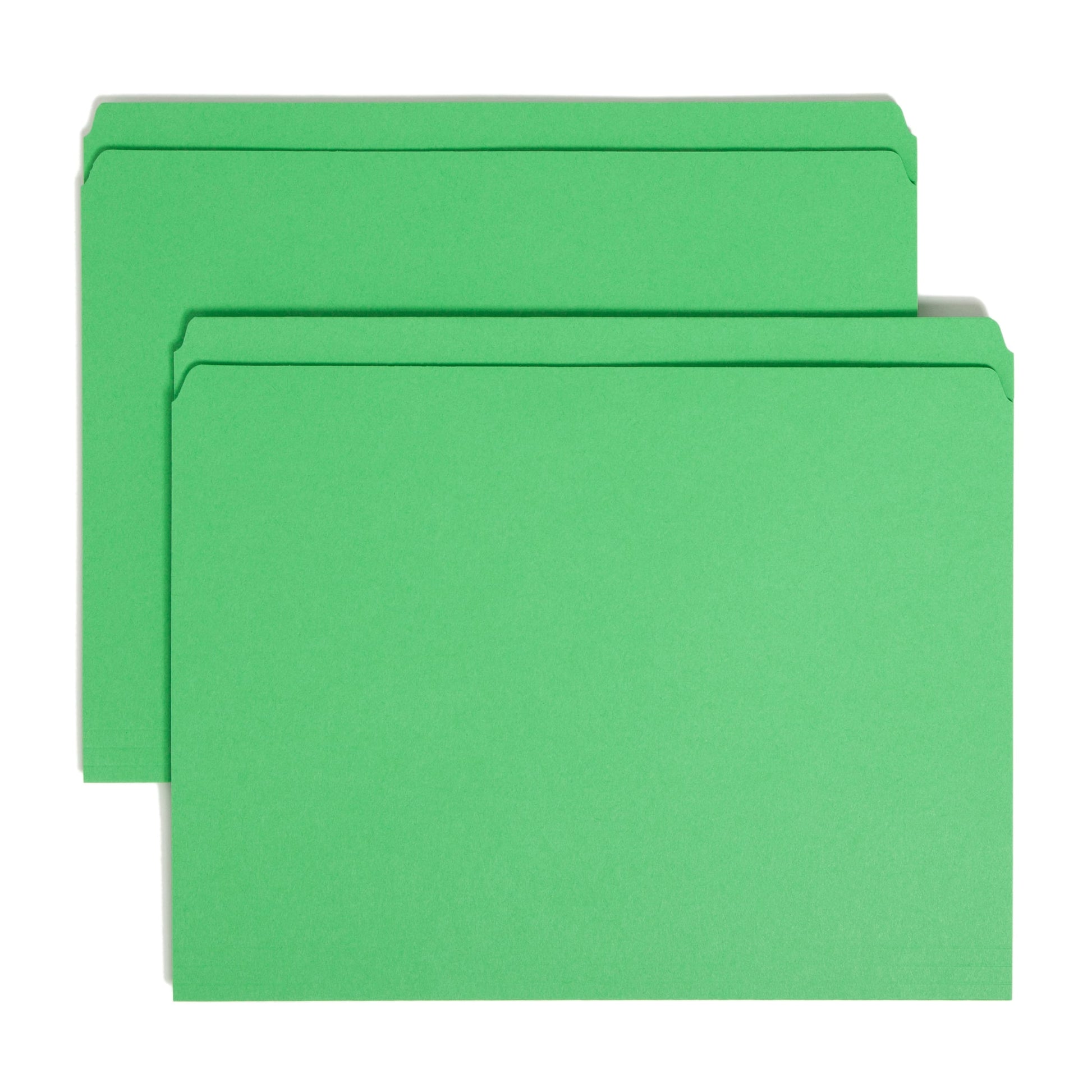 Reinforced Tab File Folders, Straight-Cut Tab, Green Color, Letter Size, Set of 100, 086486121101