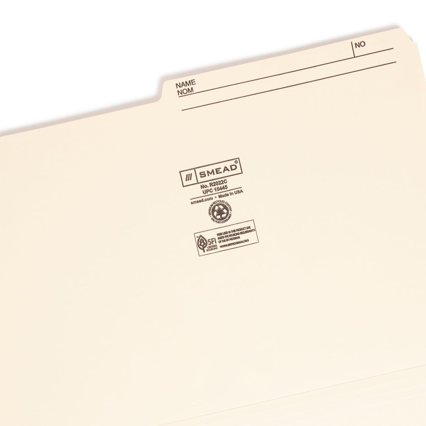 Heavyweight Reversible Printed Tab File Folders, 1/2-Cut Tab, Manila Color, Legal Size, Set of 100, 086486154451