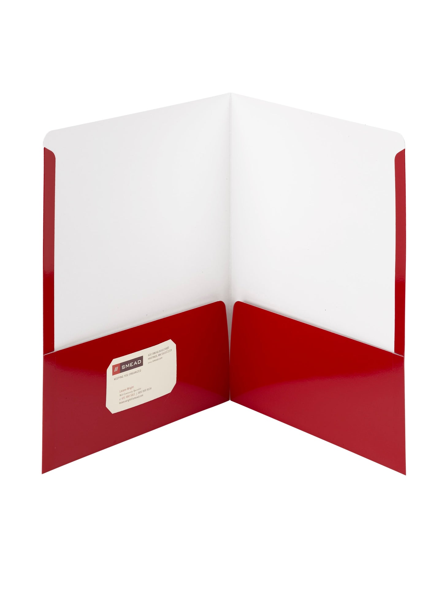 High Gloss Two-Pocket Folders, Red Color, Letter Size, 30086486878808