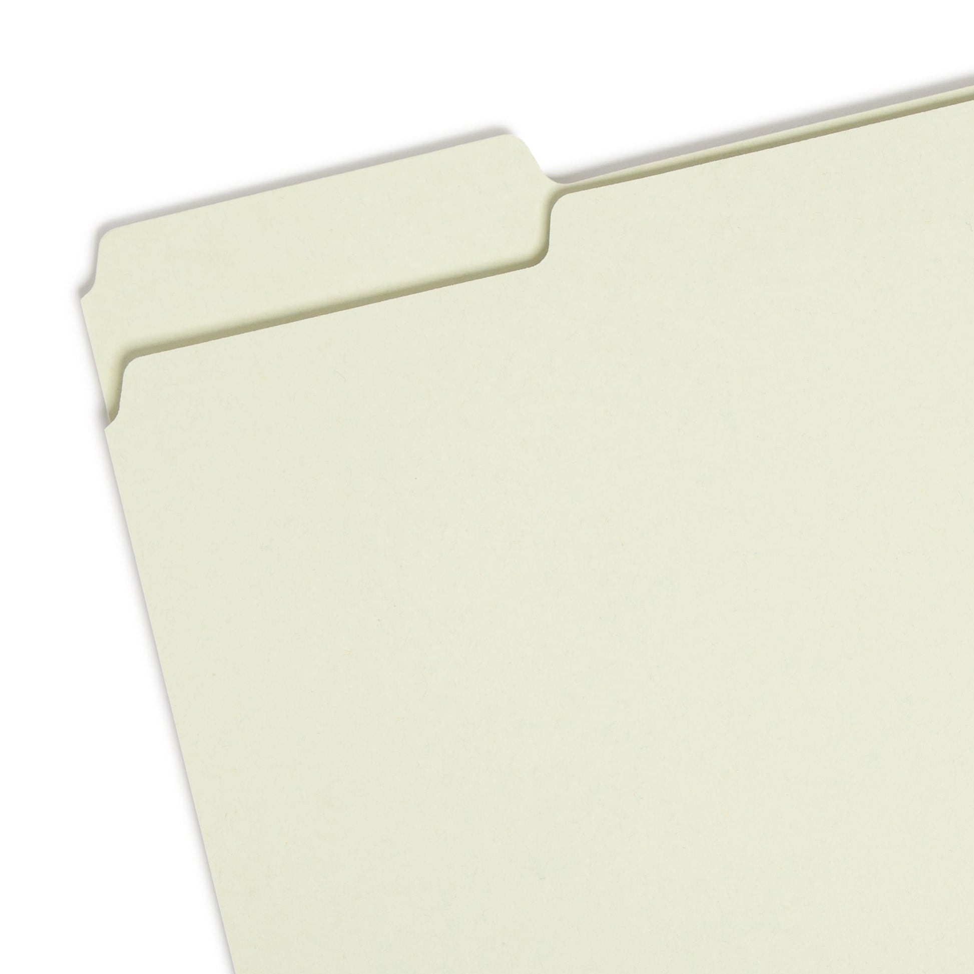 Pressboard File Folder, 1 inch Expansion, 1/3-Cut Tab, Gray/Green Color, Letter Size, Set of 25, 086486132305