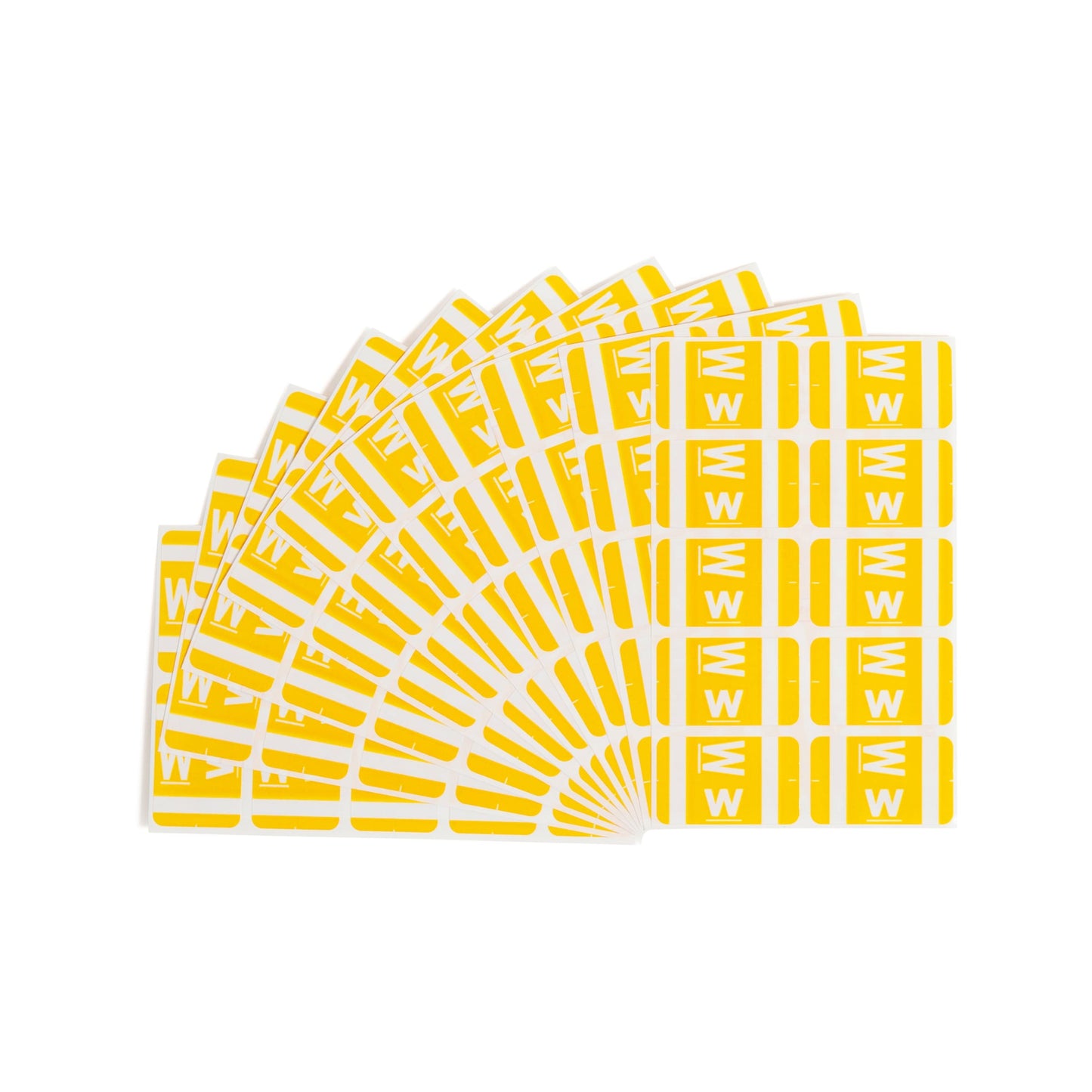 AlphaZ® ACCS Color Coded Alphabetic Labels - Sheets, Yellow Color, 1" X 1-5/8" Size, Set of 100, 086486671934