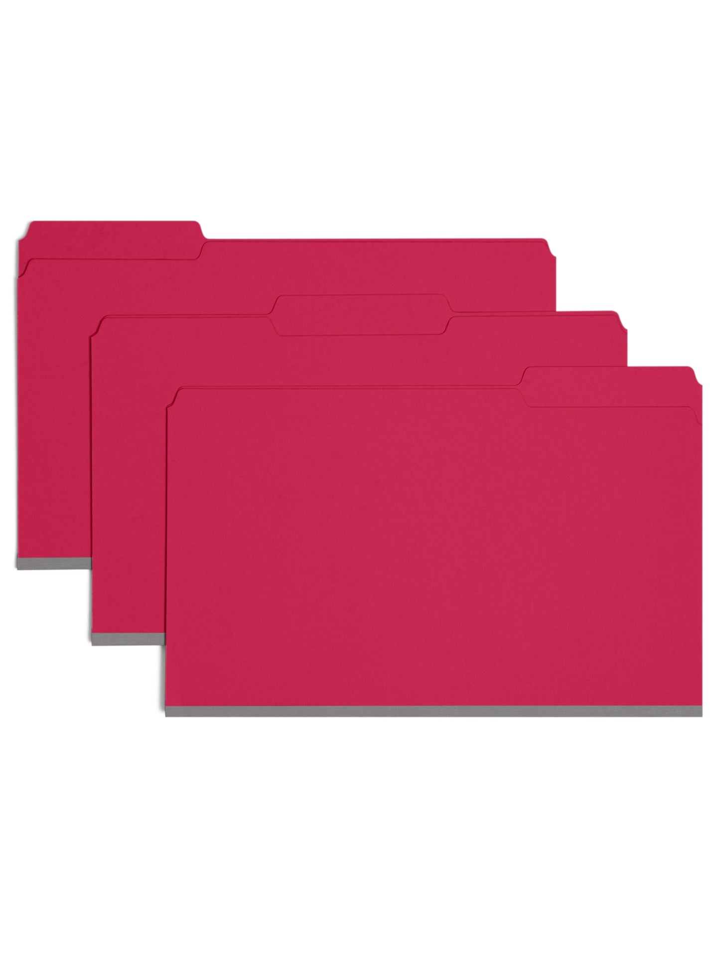 Pressboard File Folder, 1 inch Expansion, 1/3-Cut Tab, Bright Red Color, Legal Size, Set of 25, 086486225380