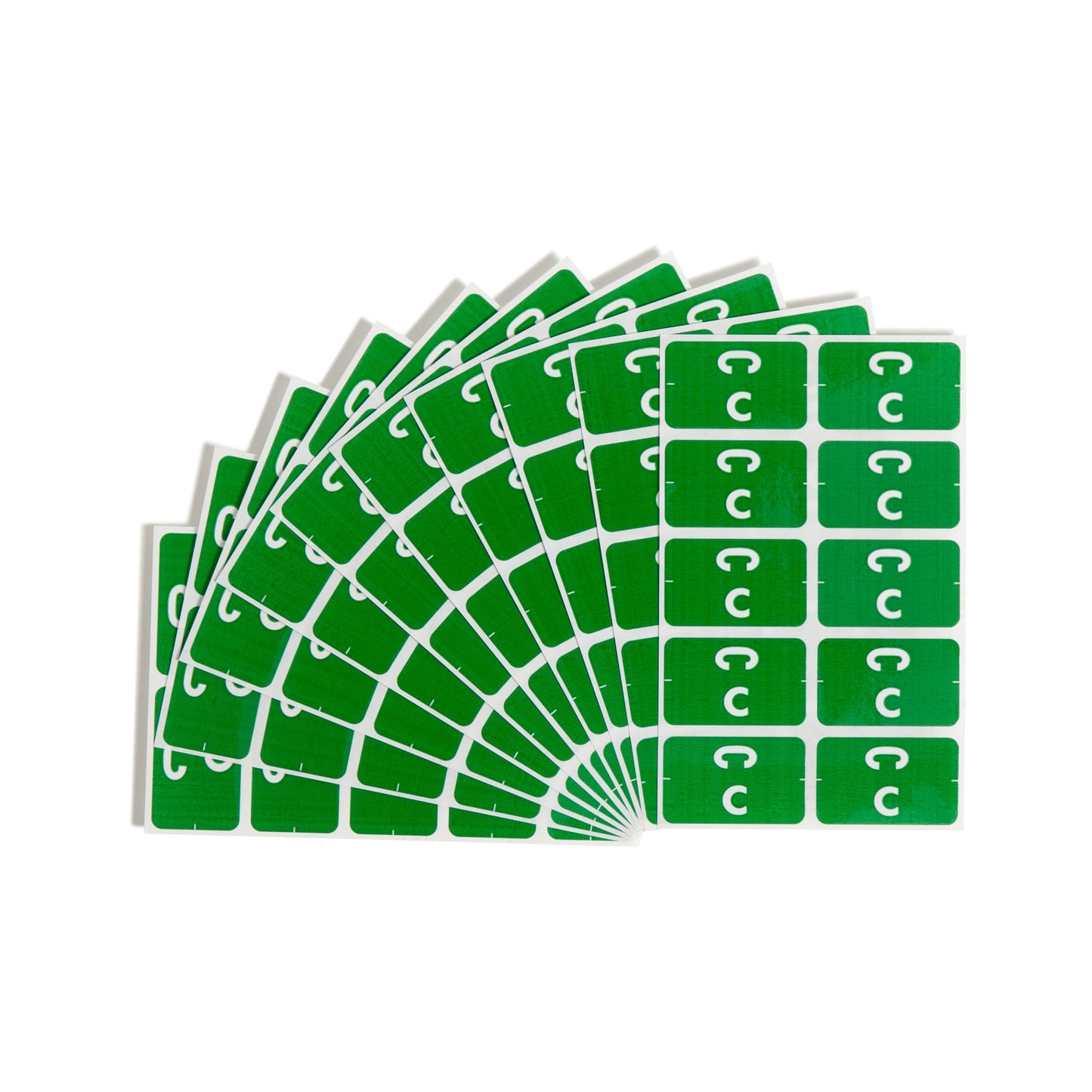 AlphaZ® ACCS Color Coded Alphabetic Labels - Sheets, Dark Green Color, 1" X 1-5/8" Size, Set of 100, 086486671736