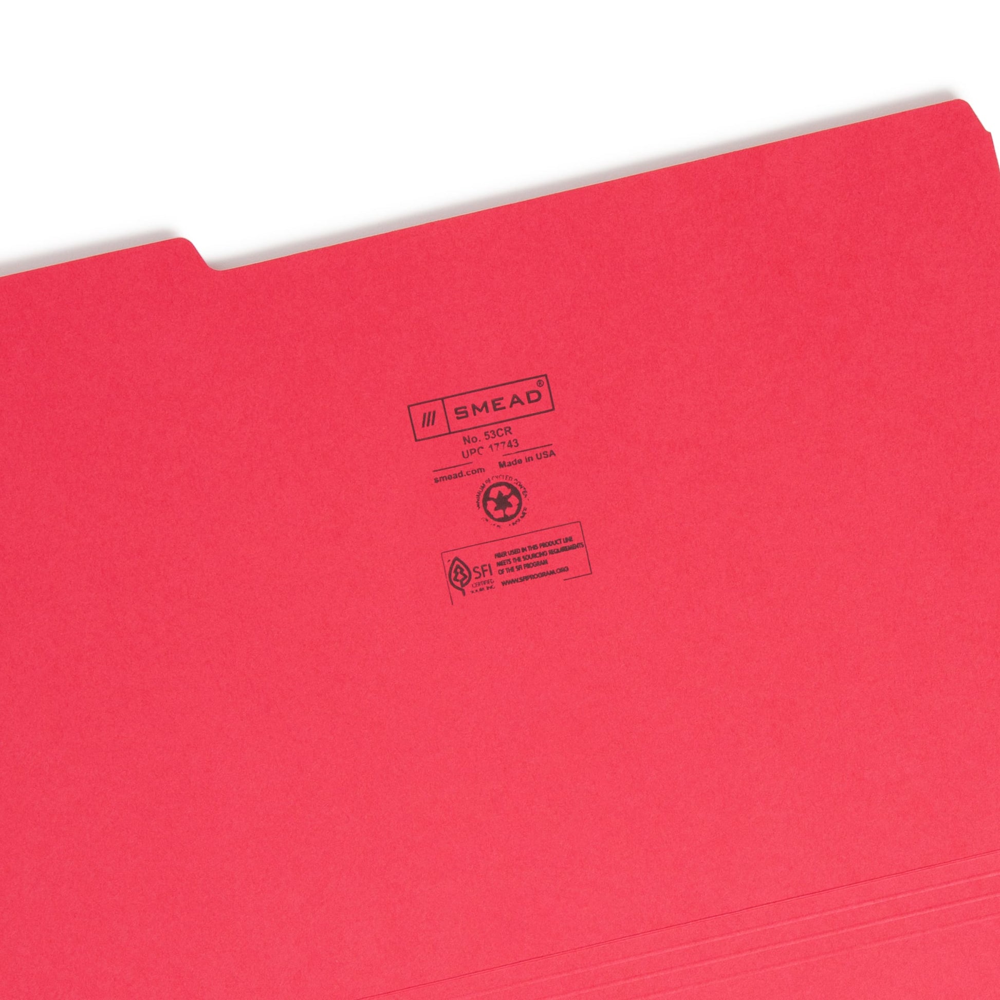 Standard File Folders, 1/3-Cut Tab, Red Color, Legal Size, Set of 100, 086486177436