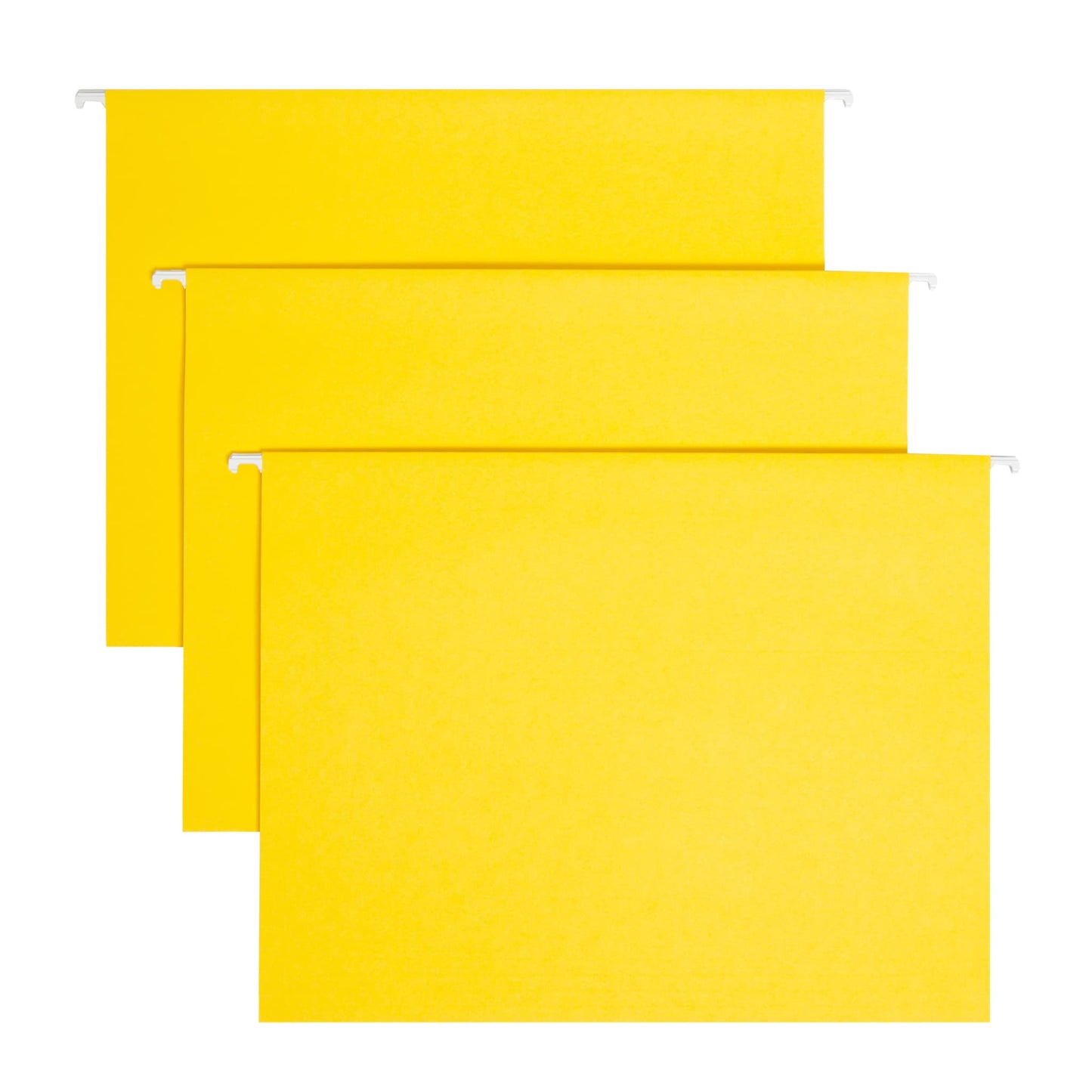 Standard Hanging File Folders with 1/5-Cut Tabs, Yellow Color, Letter Size, Set of 25, 086486640695