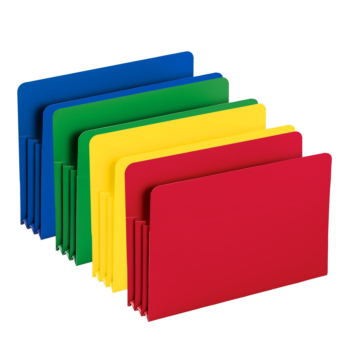 Poly File Pocket, 3-1/2-Inch Expansion, Straight-Cut Tab, Assorted Colors Color, Legal Size, Set of 4, 086486735506