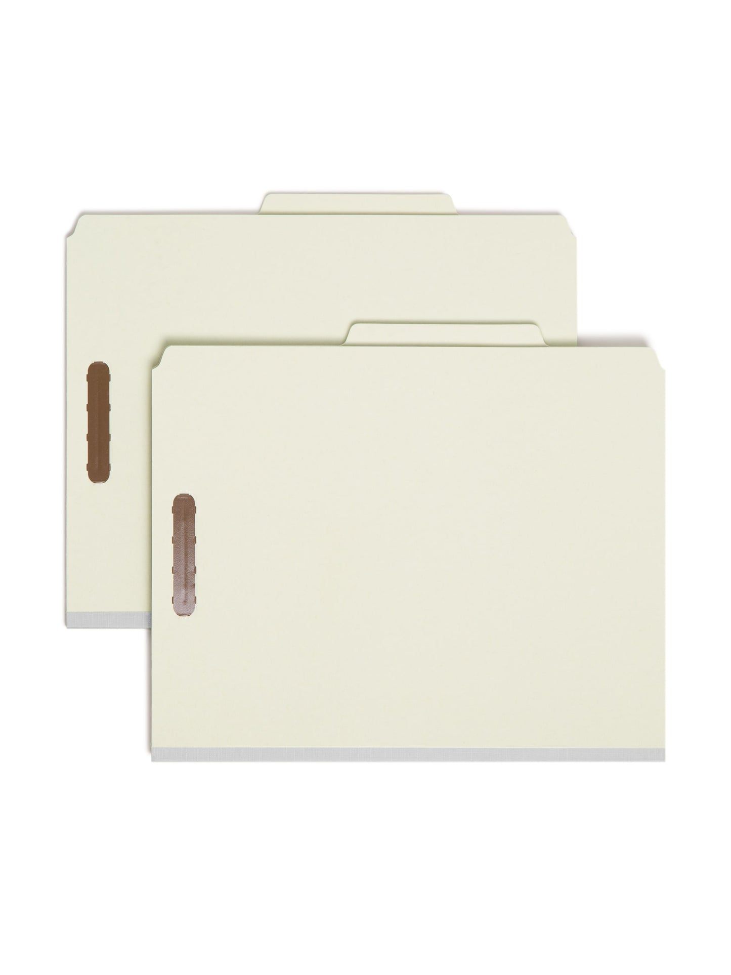 Pressboard Classification File Folders, 2 Dividers, 2 inch Expansion, Gray/Green Color, Letter Size,
