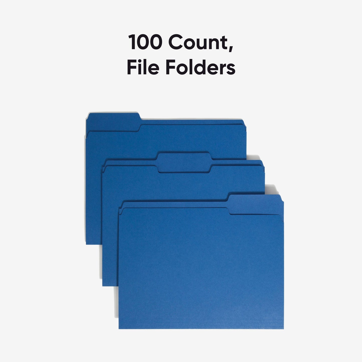 Standard File Folders, 1/3-Cut Tab, Navy Color, Letter Size, Set of 100, 086486131933
