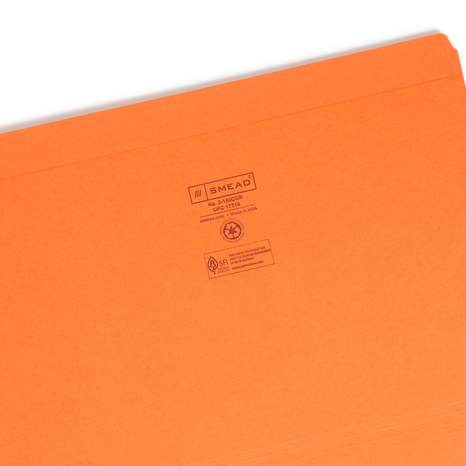 Reinforced Tab File Folders, Straight-Cut Tab, Orange Color, Legal Size, Set of 100, 086486175104