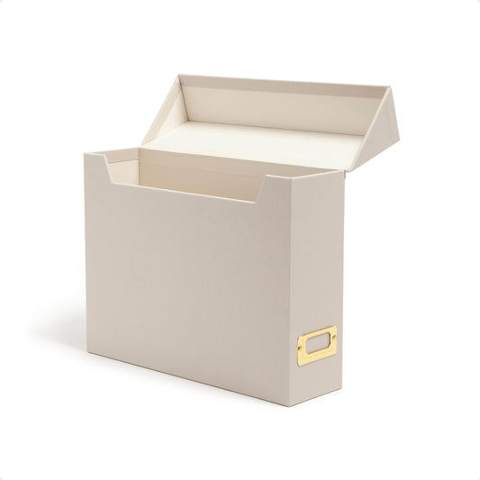 Flip Top Box, Beige Color, 13" X 9.4" X 3.7" Size, Set of 1, 086486702324