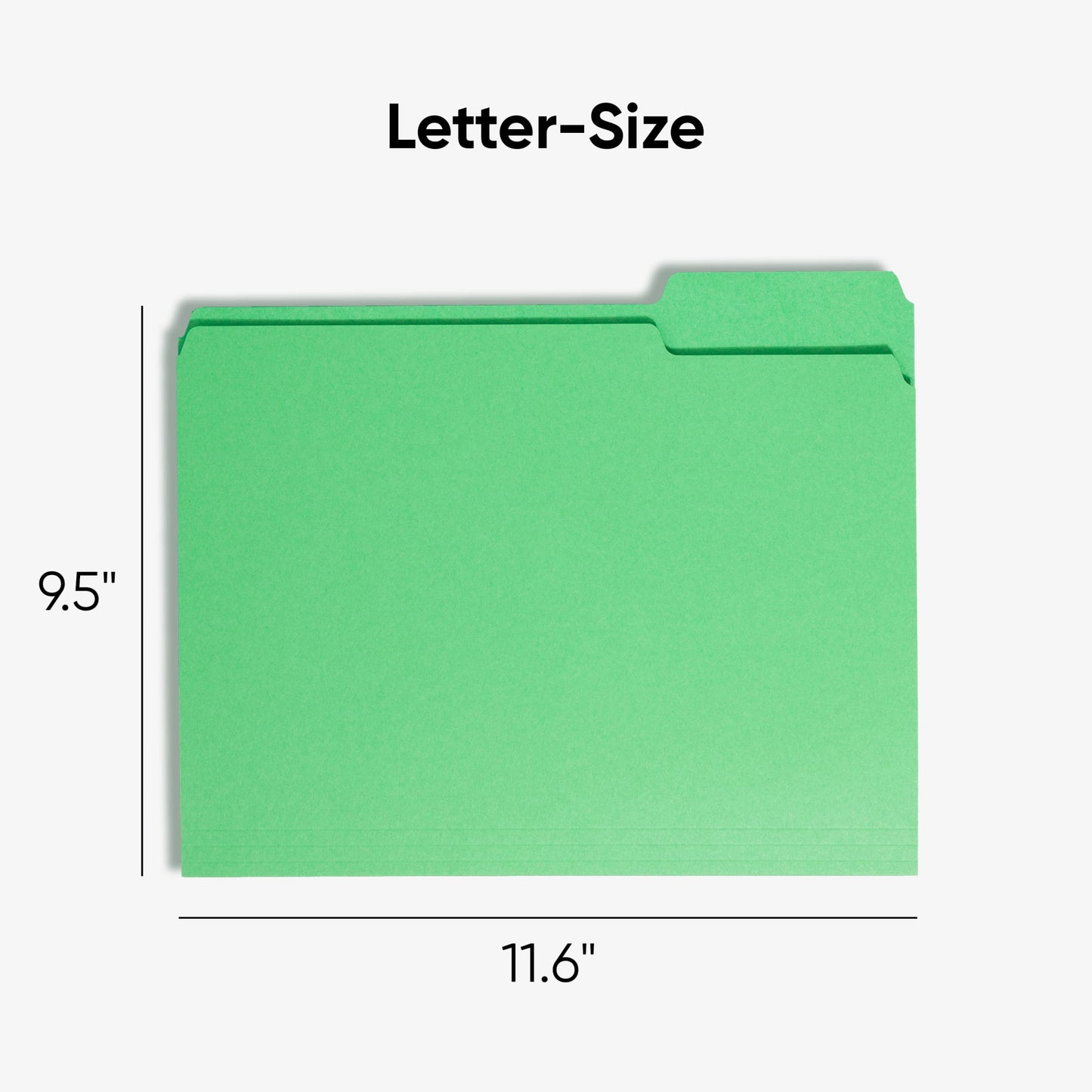 Standard File Folders, 1/3-Cut Tab, Green Color, Letter Size, Set of 100, 086486121439