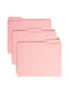 Reinforced Tab File Folders, 1/3-Cut Tab, Pink Color, Letter Size, Set of 100, 086486126342