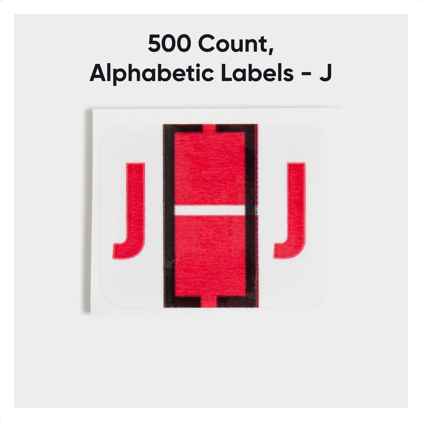 BCCR Bar Style Color-Coded Alphabetic Labels, A-Z Rolls, Red Color, 1-1/4" X 1" Size, Set of 50, 086486670807