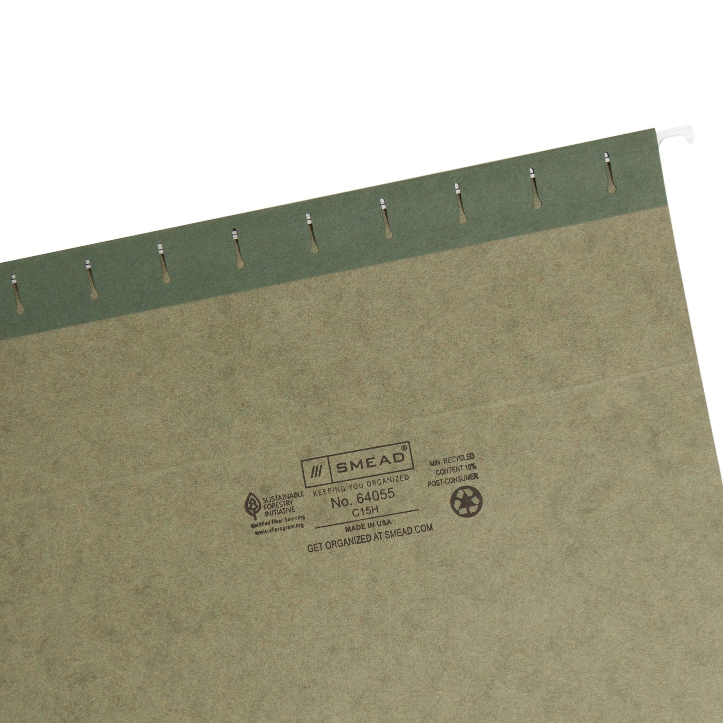 Standard Hanging File Folders with 1/5-Cut Tabs, Standard Green Color, Letter Size, Set of 25, 086486640558