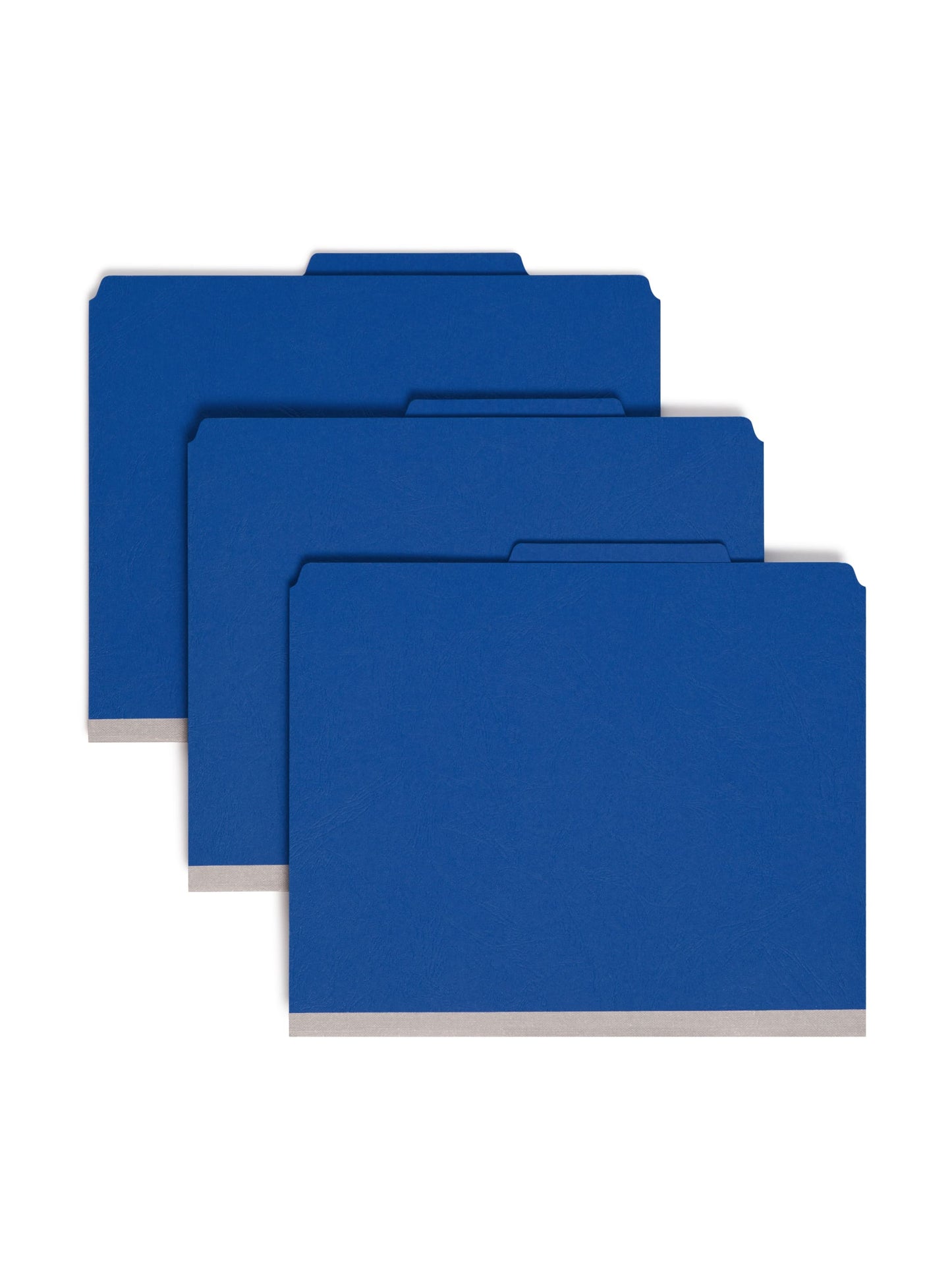 SafeSHIELD® Premium Pressboard Classification File Folders, 2 Dividers, 2 inch Expansion, 2/5-Cut Tab, Dark Blue Color, Letter Size, Set of 10, 30086486142008