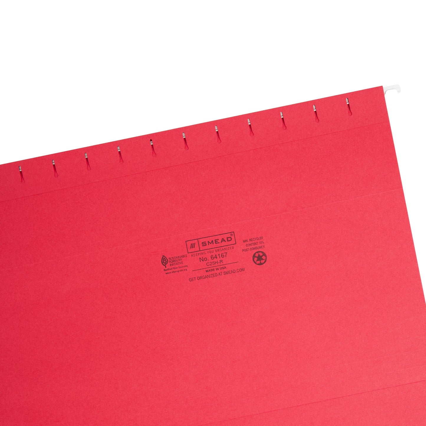 Standard Hanging File Folders with 1/5-Cut Tabs, Red Color, Legal Size, Set of 25, 086486641678