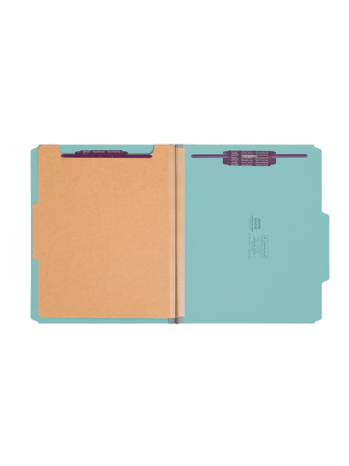 SafeSHIELD® Pressboard Classification File Folders, 1 Divider, 2 inch Expansion, Blue Color, Letter Size,