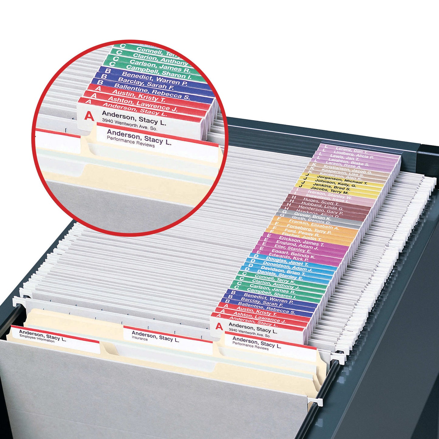 Viewables® hanging File Folder Label Kit, White Color, Set of 25, 086486649056