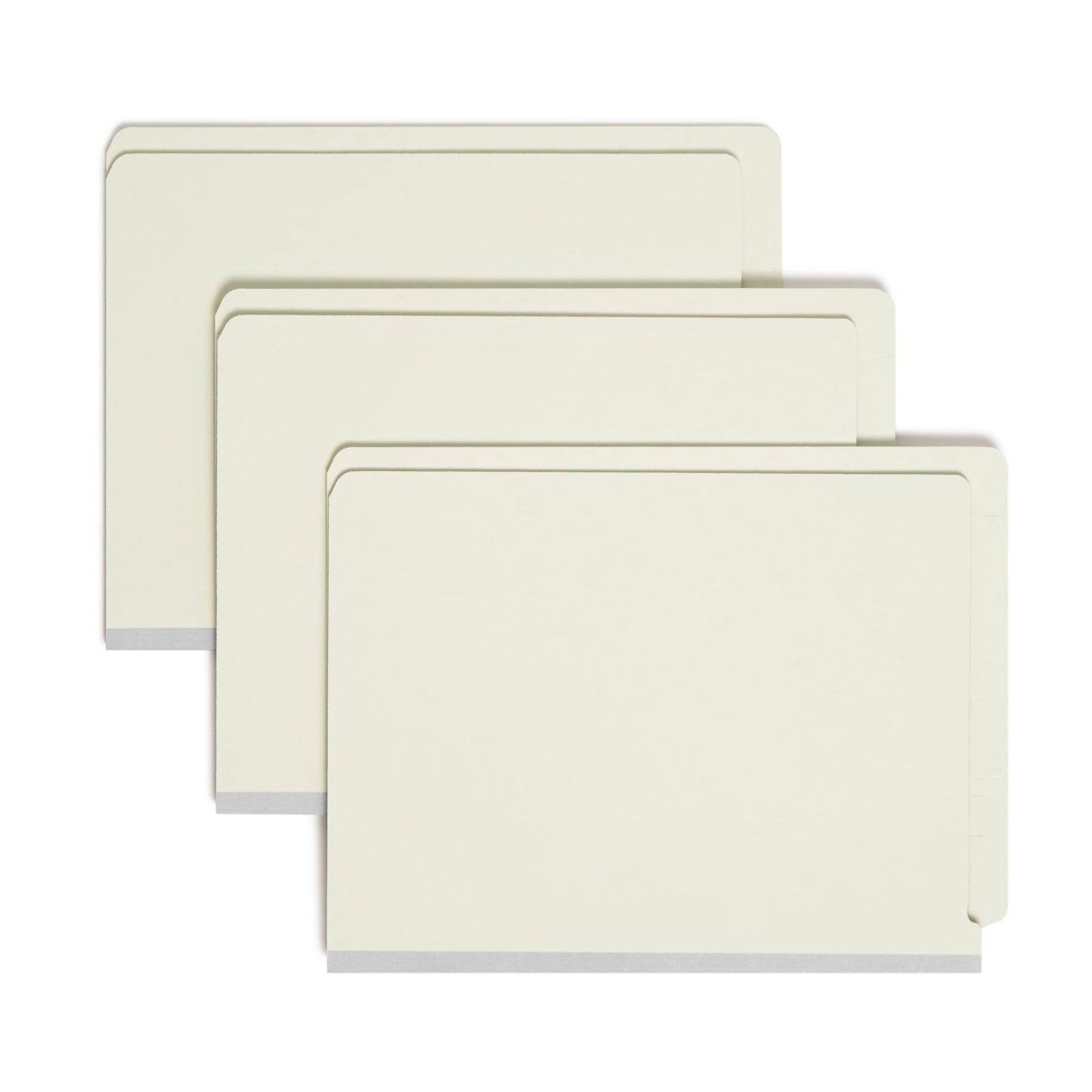 SafeSHIELD® Pressboard End Tab Fastener File Folders, Straight-Cut Tab, 1 inch Expansion, Gray/Green Color, Letter Size, Set of 25, 086486347051