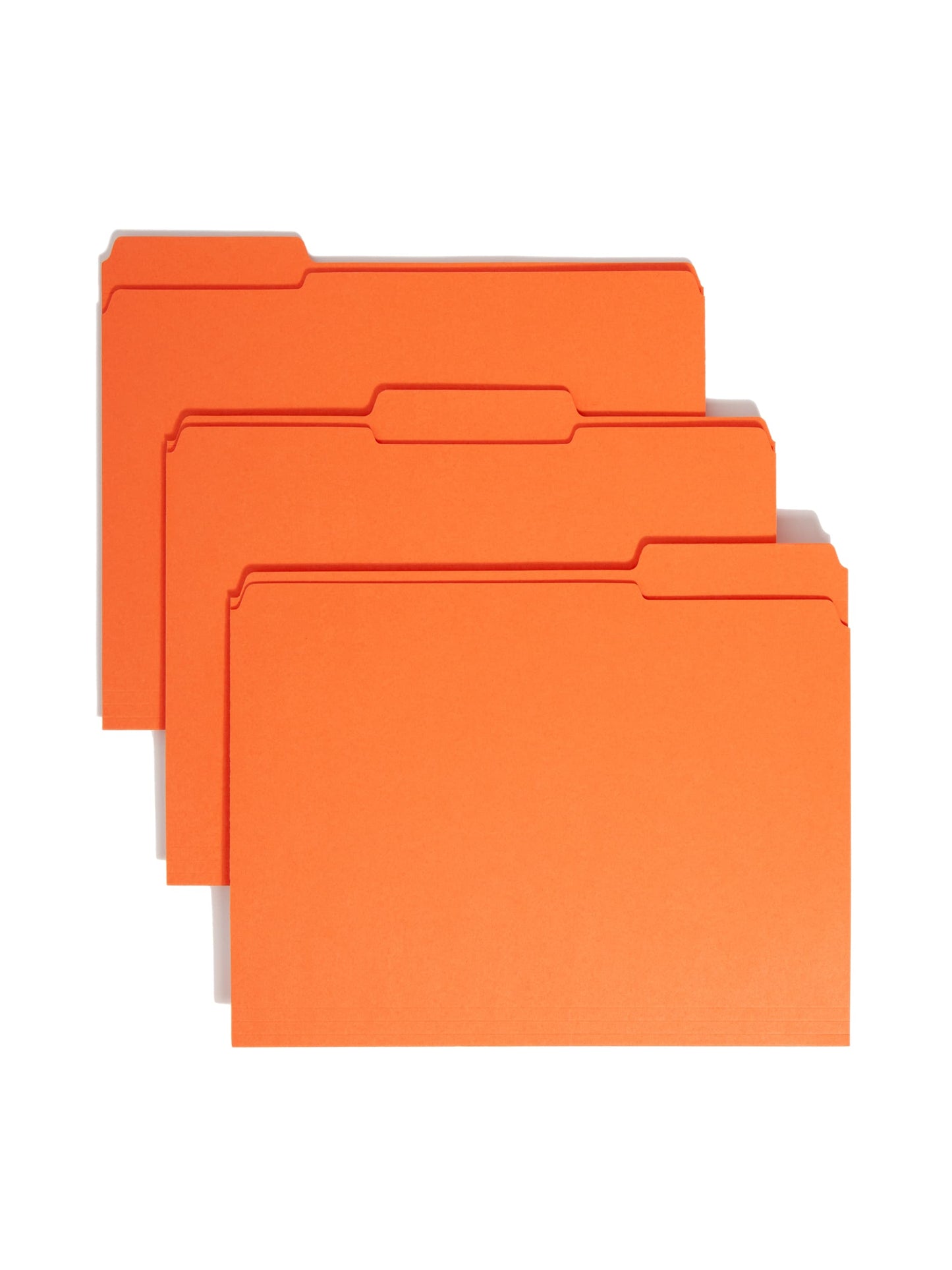 Reinforced Tab File Folders, 1/3-Cut Tab, Orange Color, Letter Size, Set of 100, 086486125345