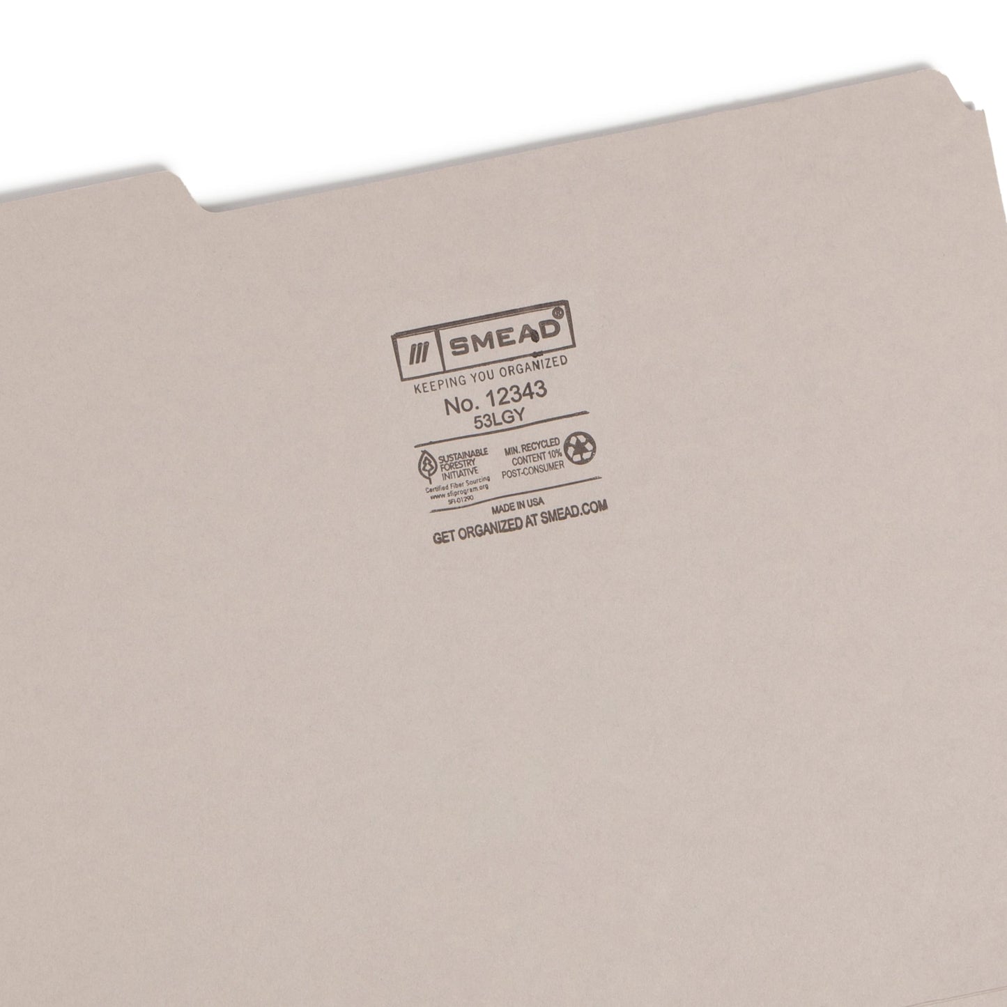 Standard File Folders, 1/3-Cut Tab, Gray Color, Letter Size, Set of 100, 086486123433