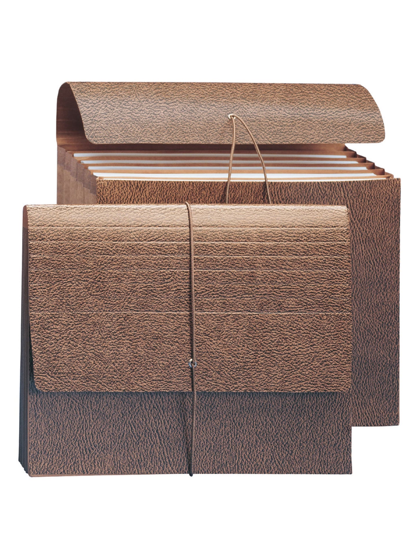 Redrope-Printed Partition Wallets with Elastic Cord, 5-1/4 Inch Expansion, 6 Pocket, 5 Divider, Brown Color, Letter Size, Set of 0, 30086486724730