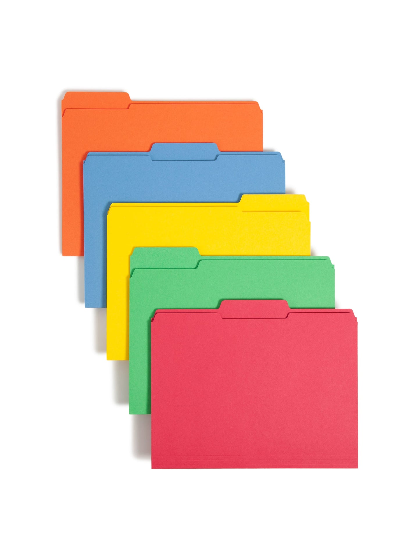 Reinforced Tab File Folders, 1/3-Cut Tab, Assorted Colors Color, Letter Size, Set of 100, 086486119931