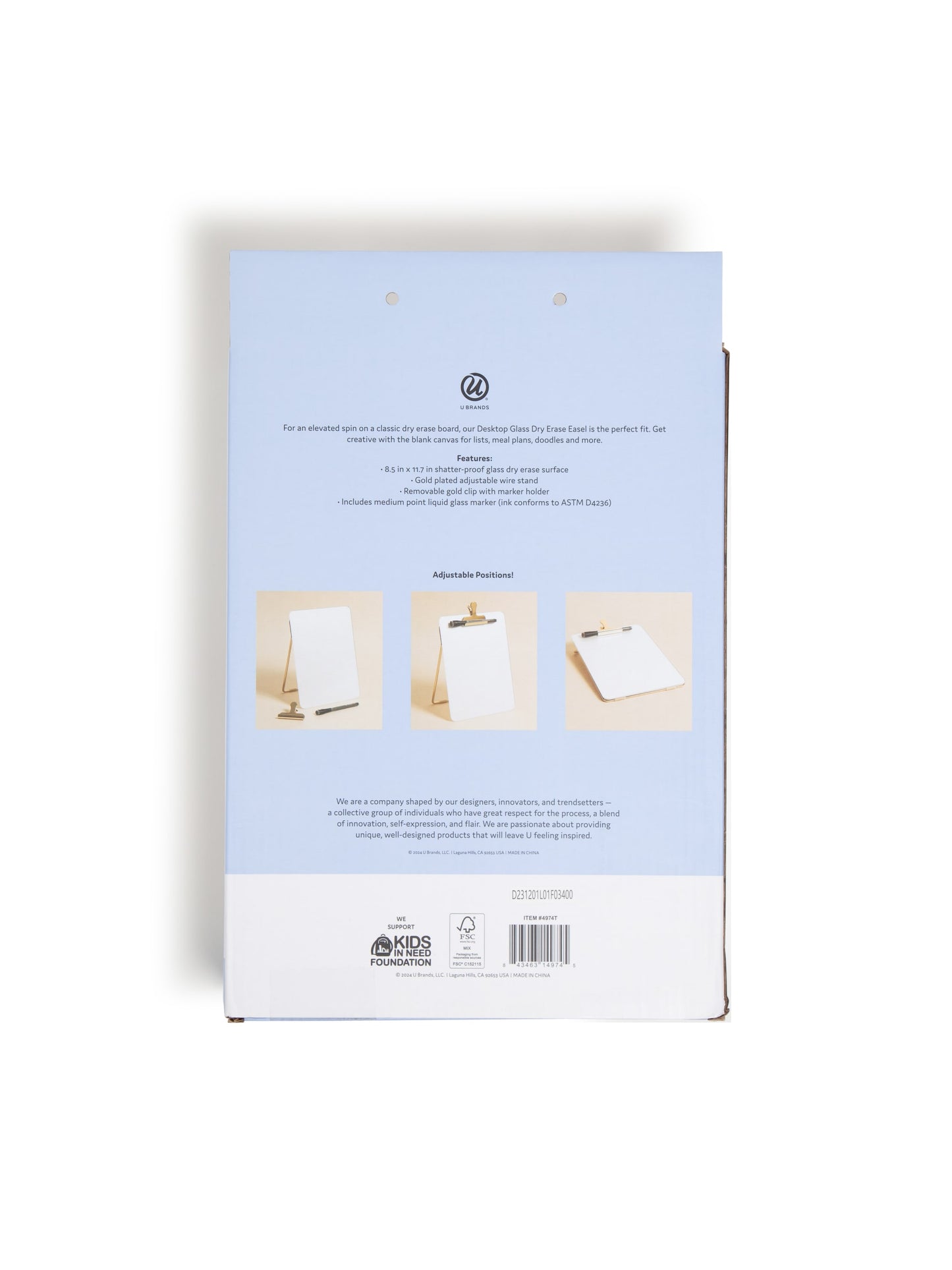 , White Color, 8.5" X 11.7" Size, 50843463149740