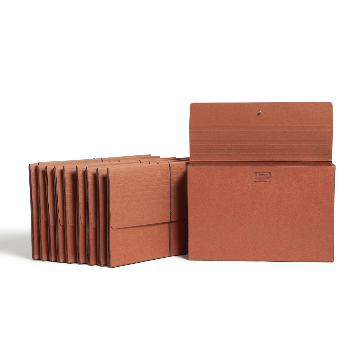 Tear-Resistant Redrope Expanding Wallets with Elastic Cord, 5-1/4 Inch Expansion, Redrope Color, Legal Size, Set of 10, 30086486711112