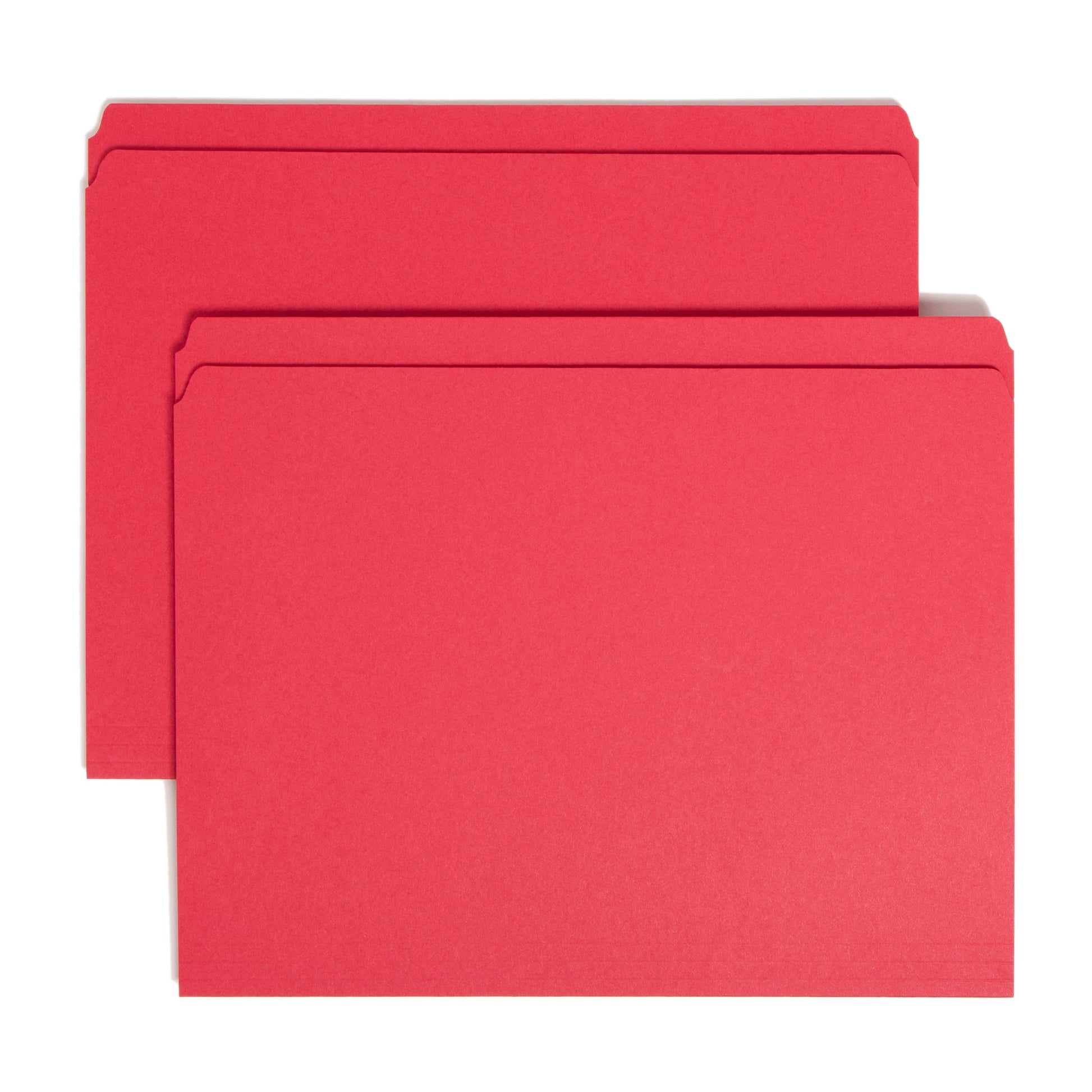 Reinforced Tab File Folders, Straight-Cut Tab, Red Color, Letter Size, Set of 100, 086486127103