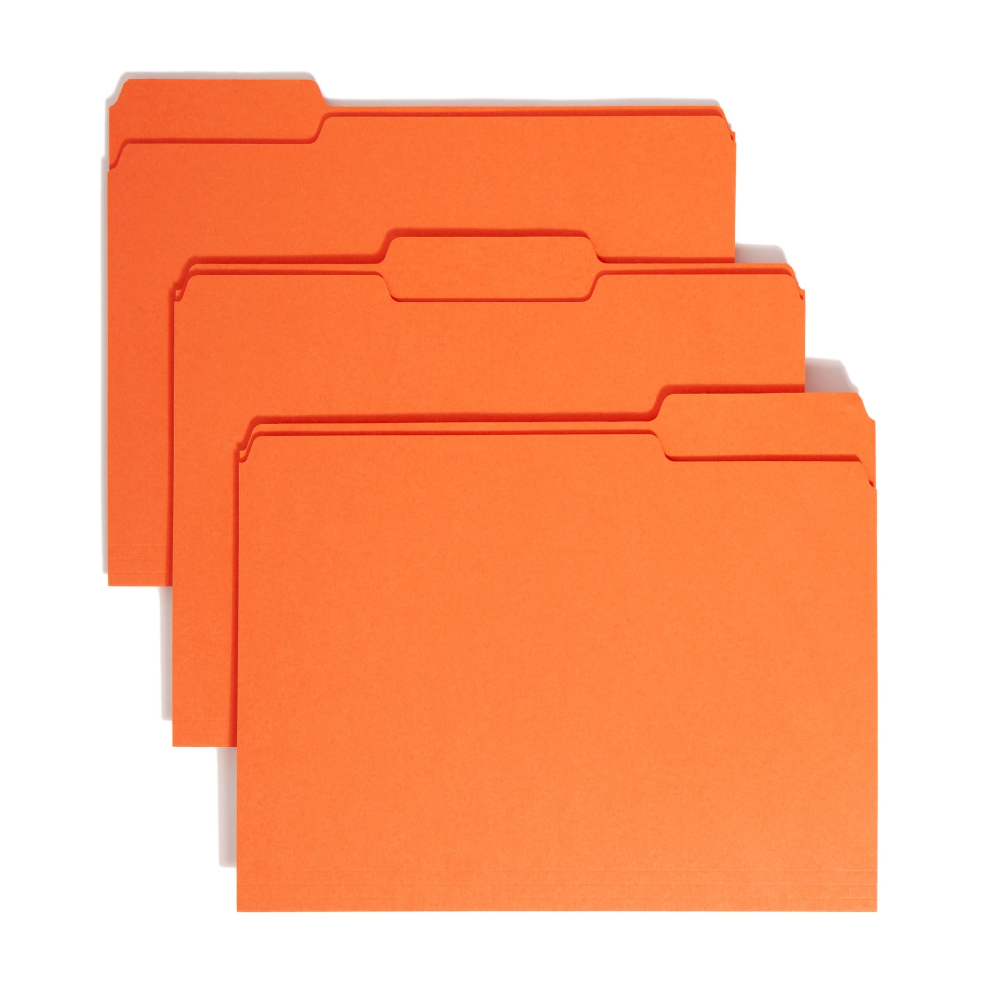 Standard File Folders, 1/3-Cut Tab, Orange Color, Letter Size, Set of 100, 086486125437
