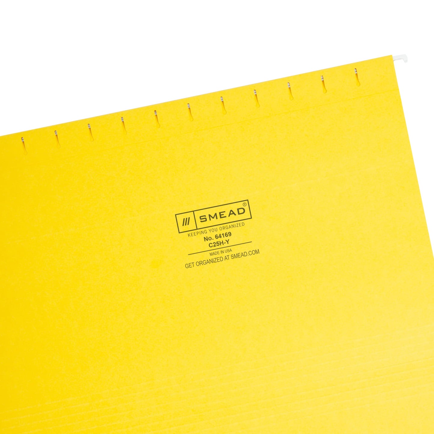 Standard Hanging File Folders with 1/5-Cut Tabs, Yellow Color, Legal Size, Set of 25, 086486641692