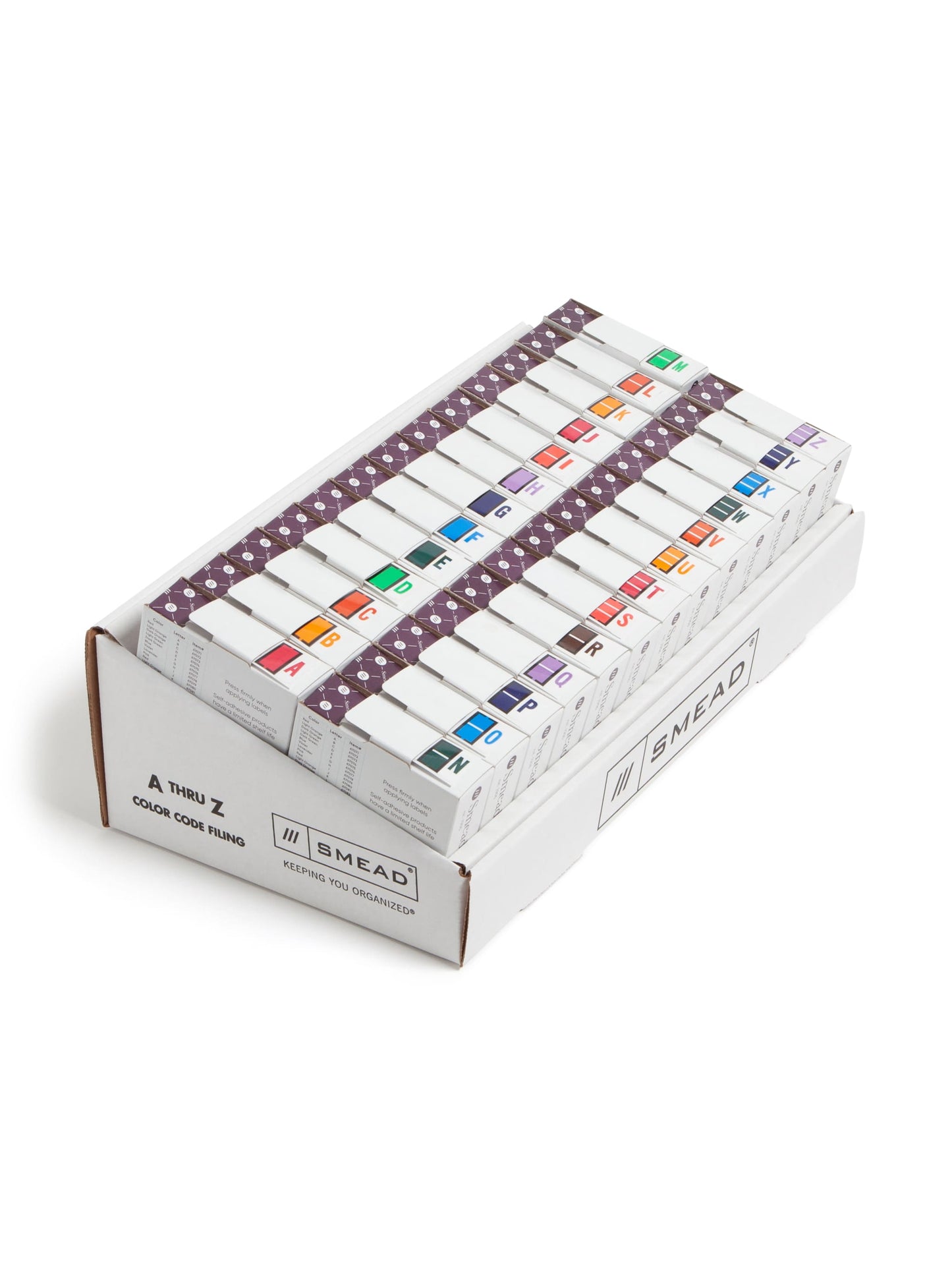 BCCR Bar Style Color-Coded Alphabetic Labels, A-Z Rolls, Assorted Colors Color, 1-1/4" X 1" Size,