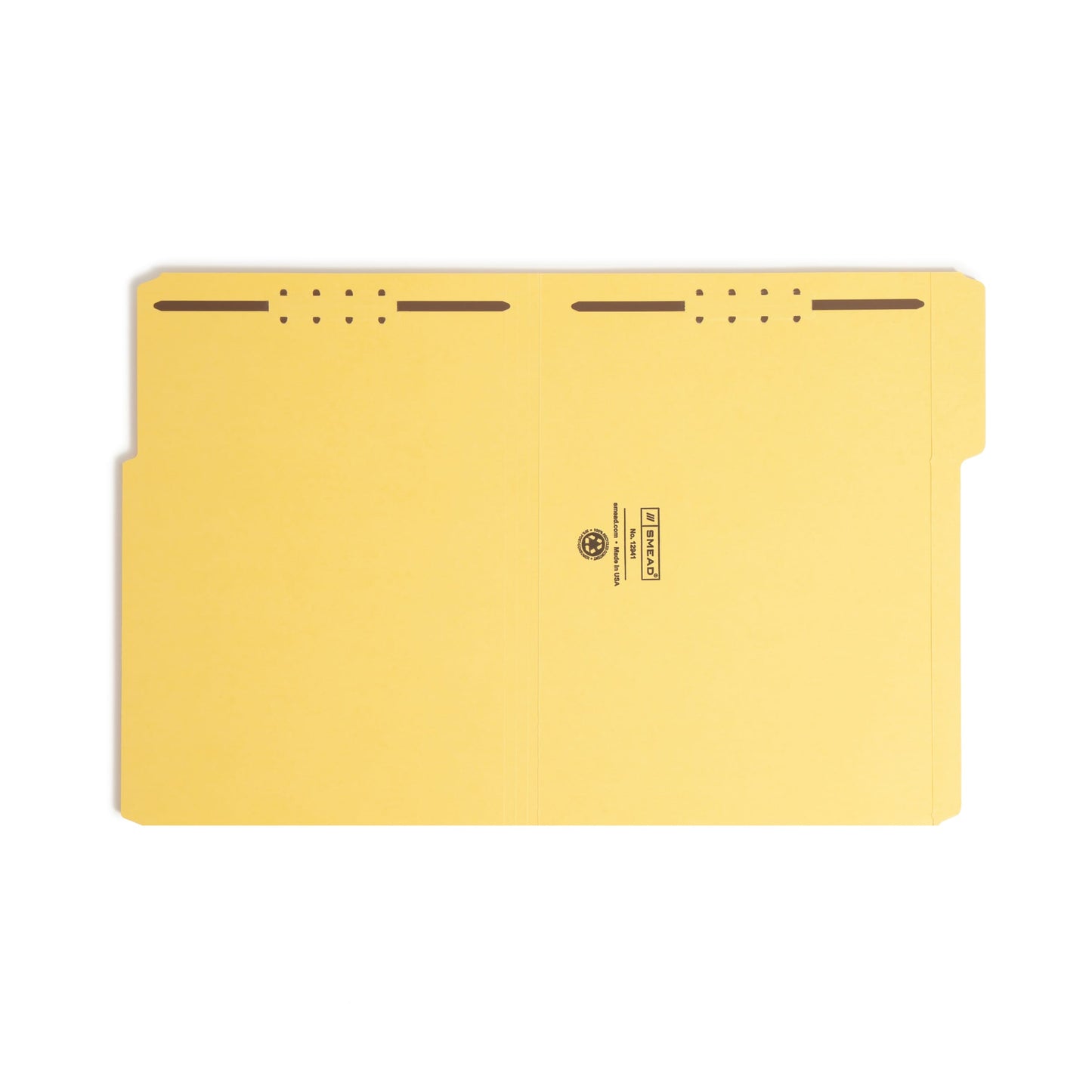 100% Recycled Reinforced Tab Fastener File Folders, Yellow Color, Letter Size, Set of 50, 086486129411