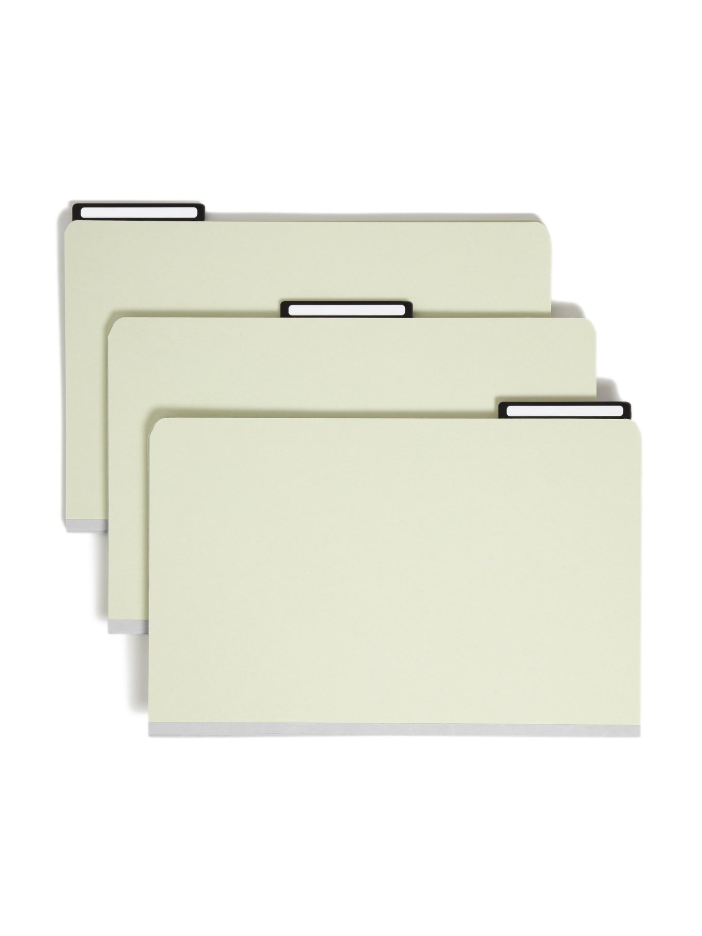 Pressboard File Folder, 1/3-Cut Tab Flat Metal, 1 inch Expansion, Gray/Green Color, Legal Size,