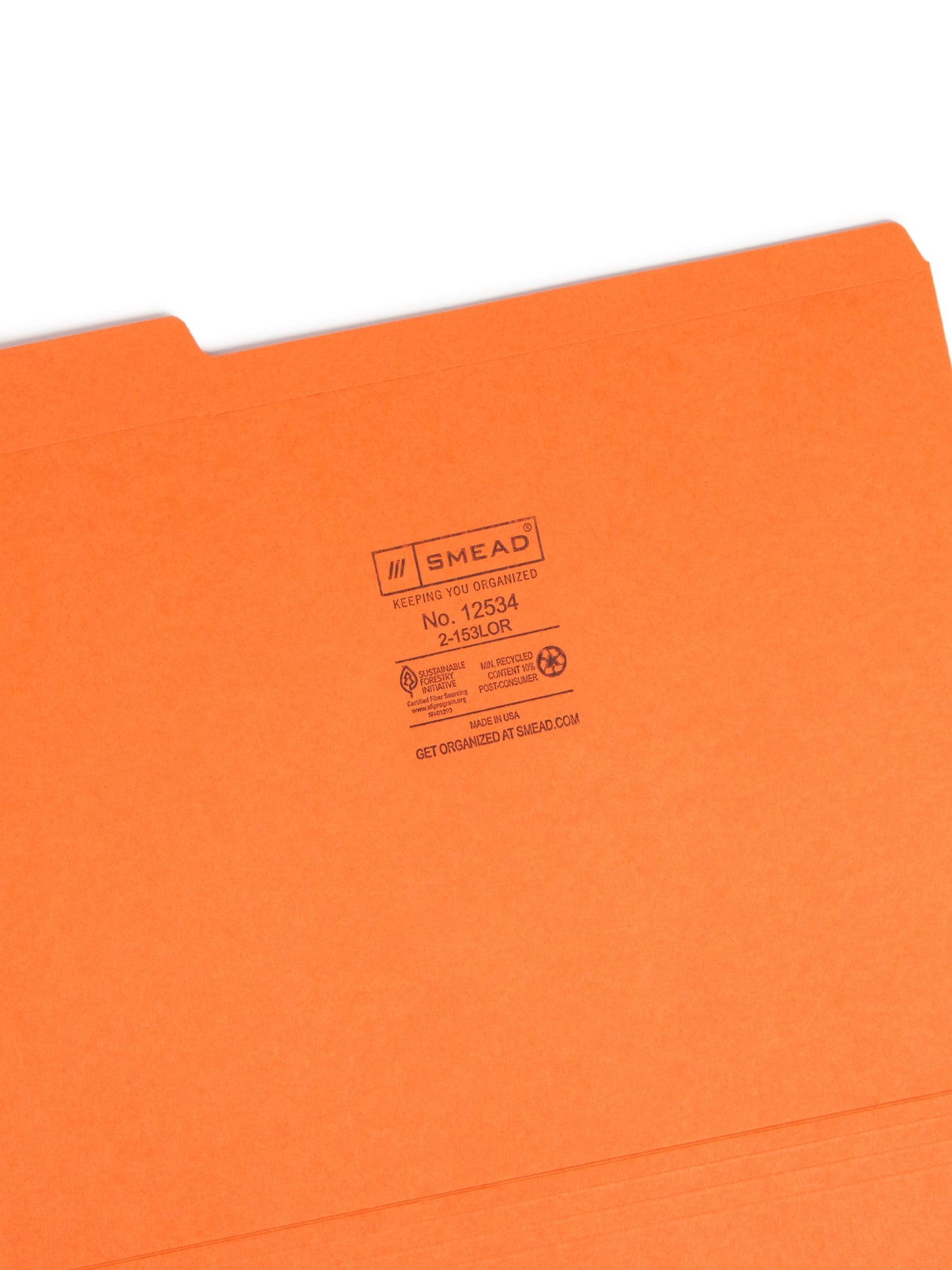 Reinforced Tab File Folders, 1/3-Cut Tab, Orange Color, Letter Size, Set of 100, 086486125345