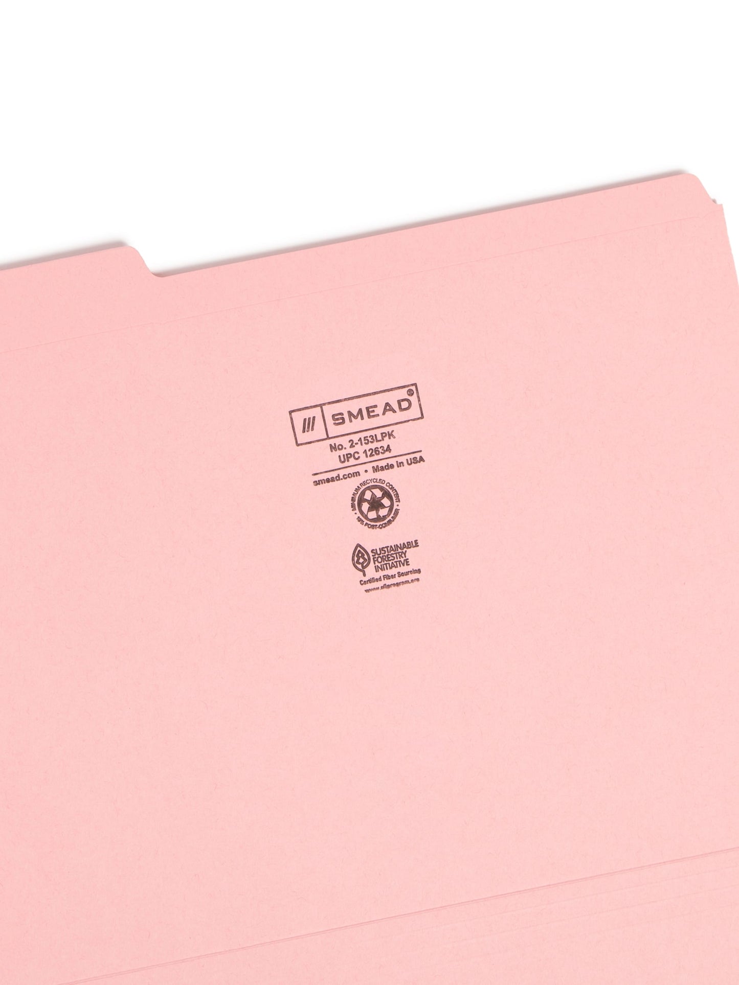 Reinforced Tab File Folders, 1/3-Cut Tab, Pink Color, Letter Size, Set of 100, 086486126342