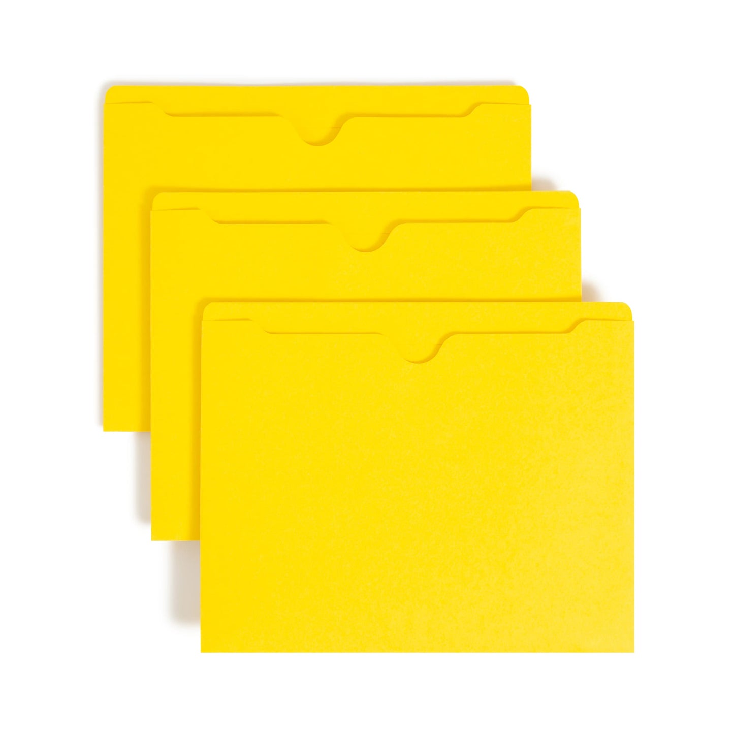 Colored File Jackets, Reinforced Straight-Cut Tab, No Expansion, Yellow Color, Letter Size, Set of 100, 30086486755116