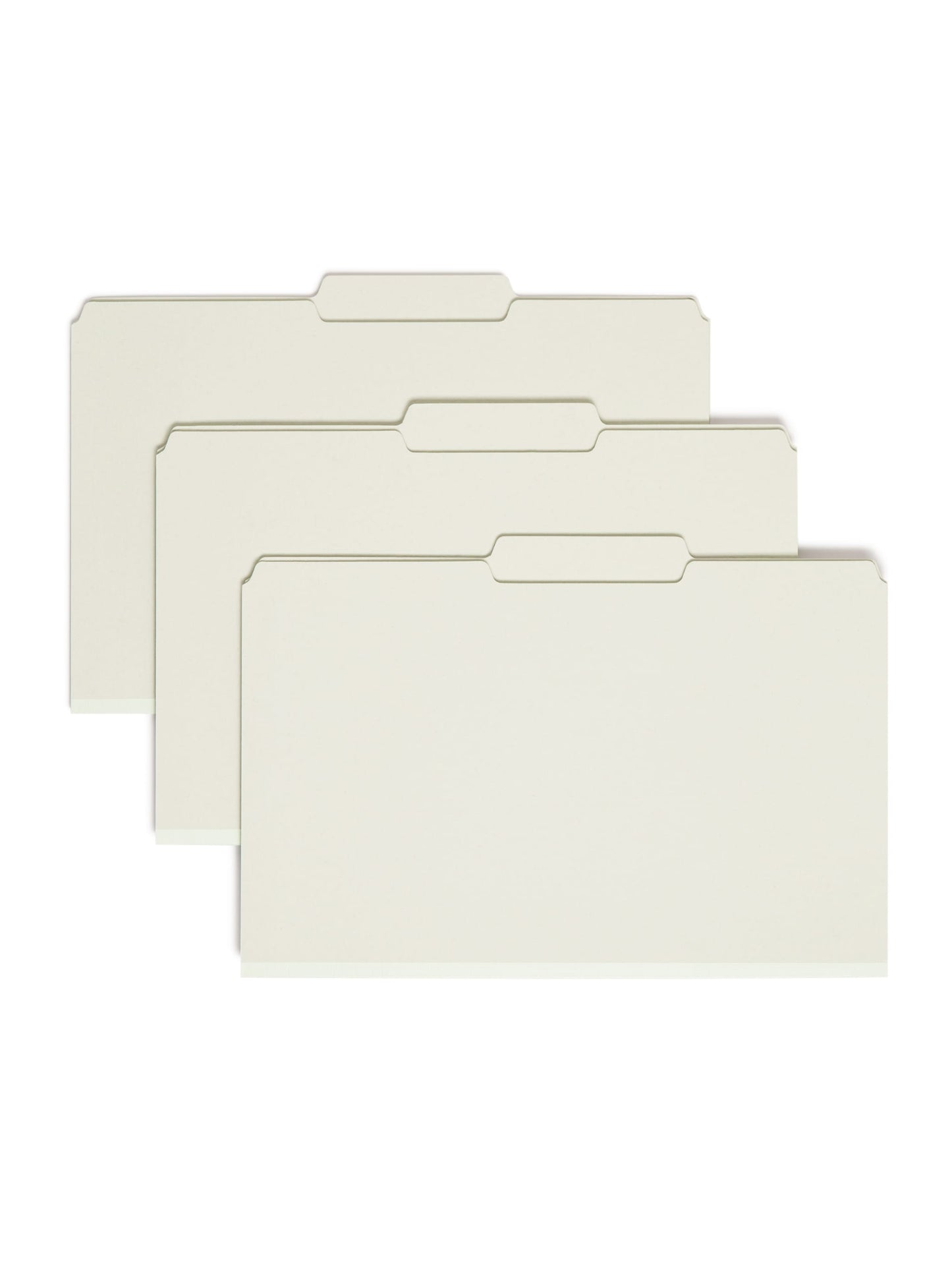SafeSHIELD® Pressboard Fastener File Folders, 2/5-Cut Guide Height Right of Center Tab, Gray/Green Color, Legal Size,
