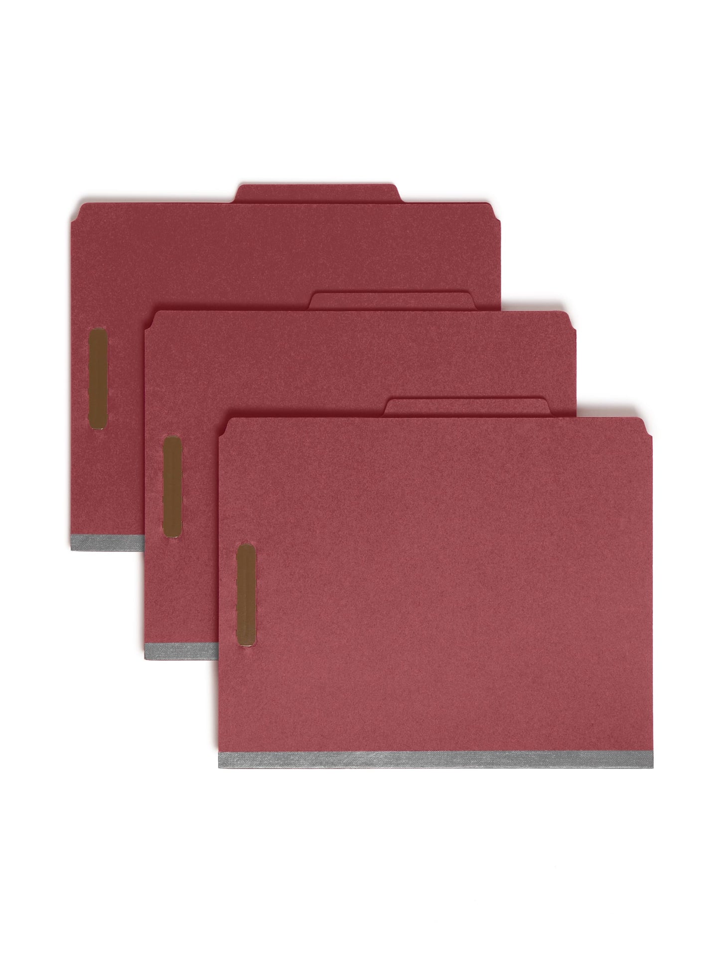 Pressboard Classification File Folders, 2 Dividers, 2 inch Expansion, Bright Red Color, Letter Size,