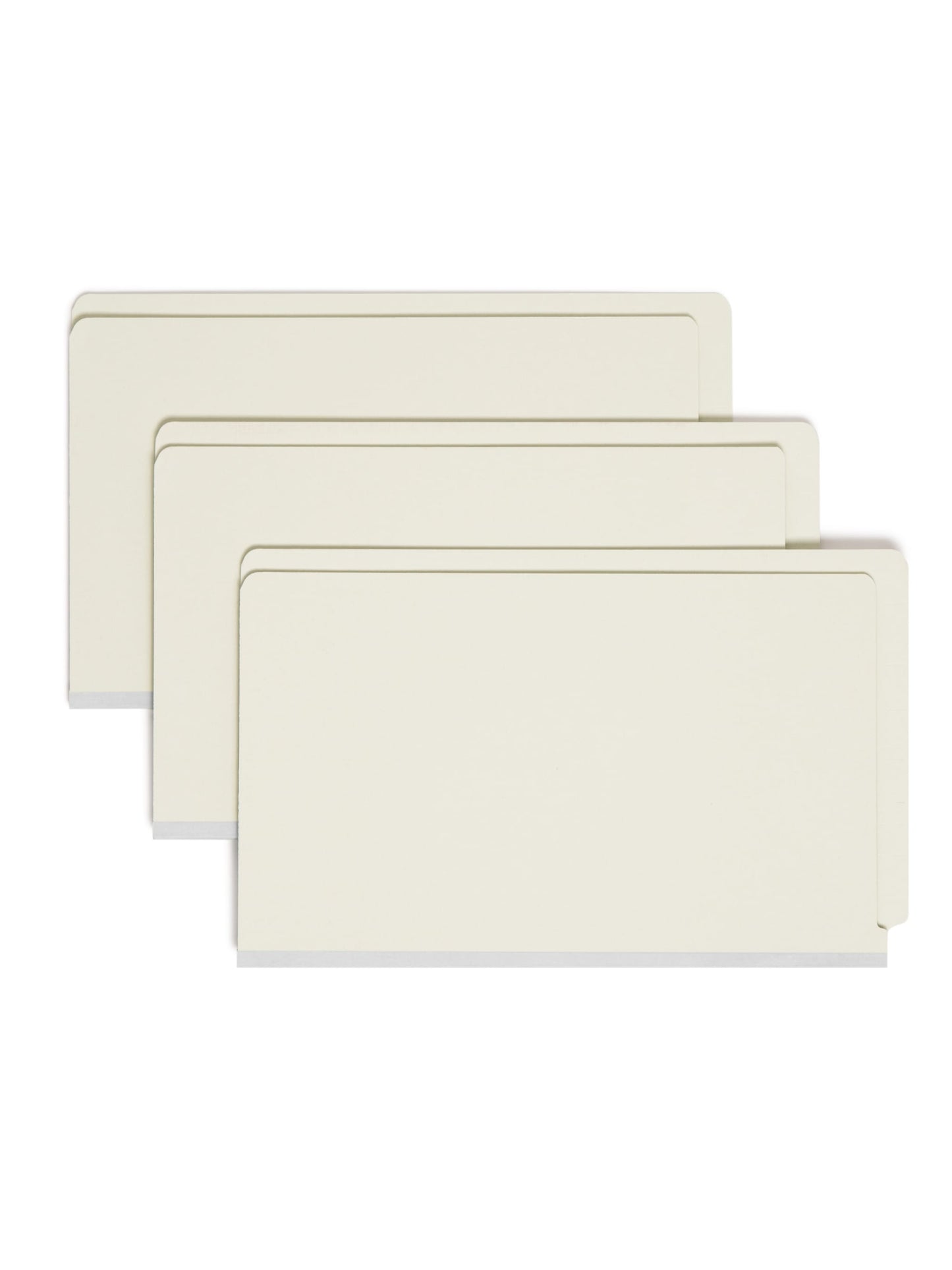 SafeSHIELD® Pressboard End Tab Fastener File Folders, Straight-Cut Tab, 1 inch Expansion, Gray/Green Color, Legal Size,
