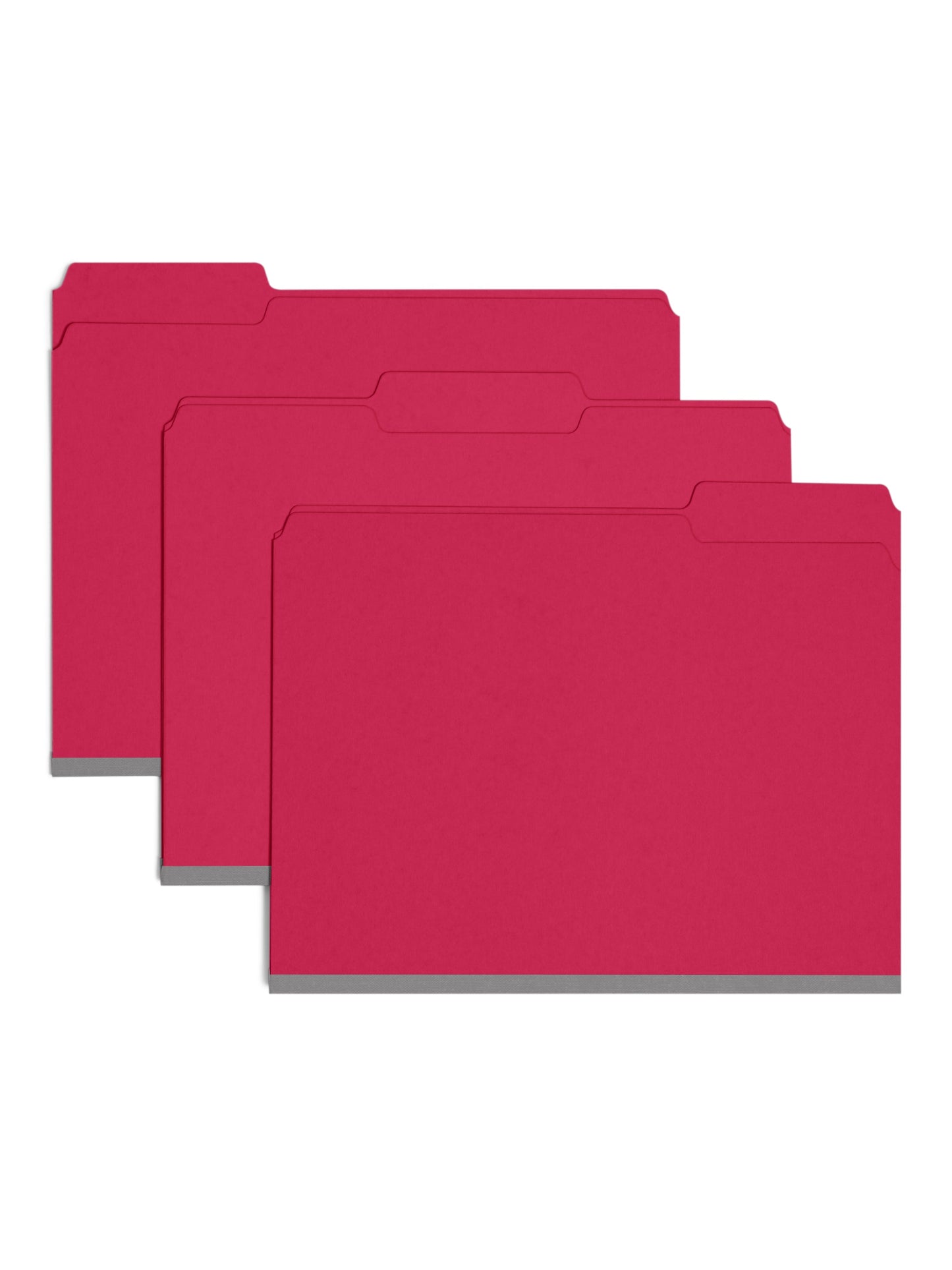 Pressboard File Folder, 1 inch Expansion, 1/3-Cut Tab, Bright Red Color, Letter Size, Set of 25, 086486215381