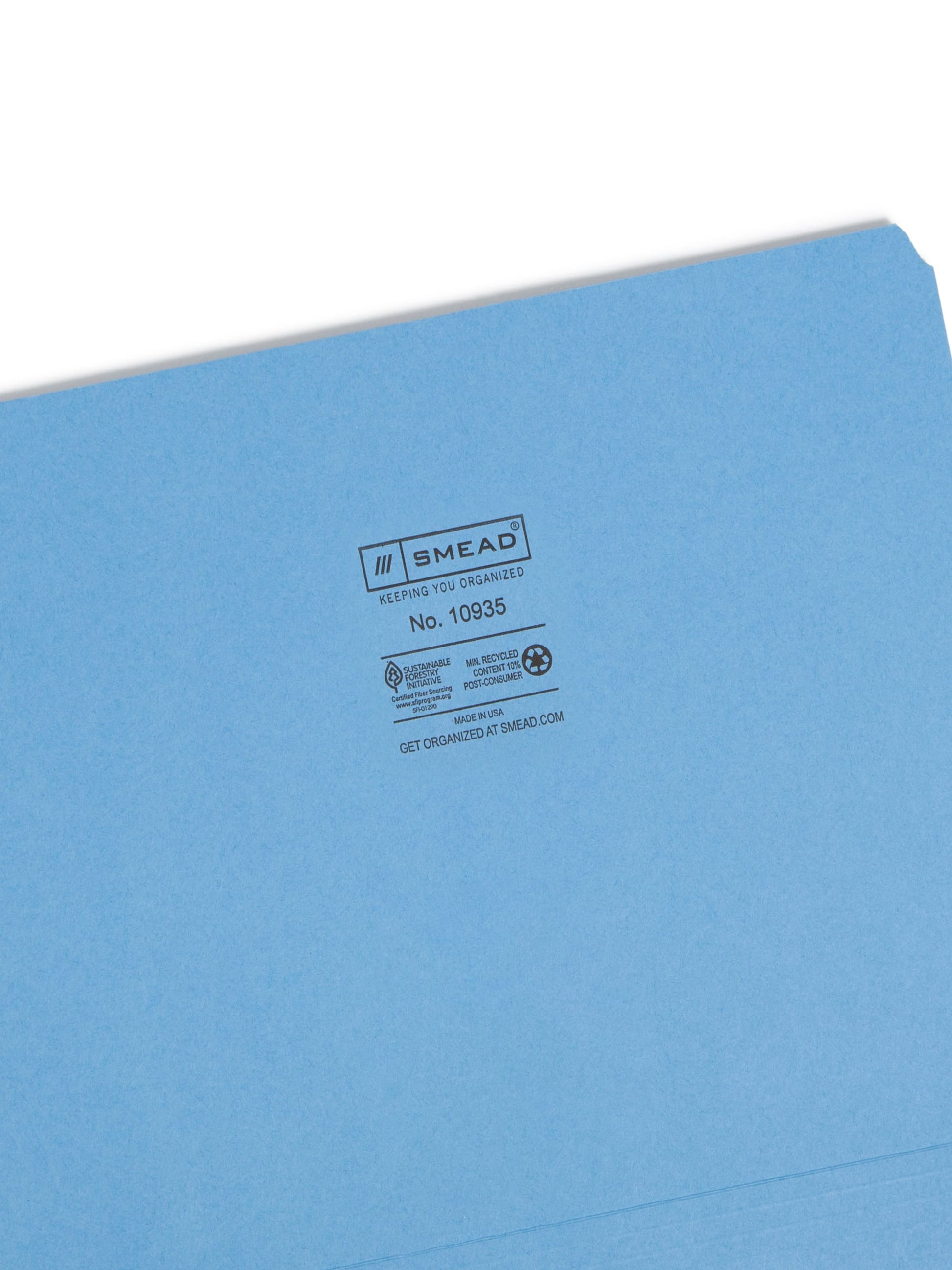 Standard File Folders, Straight-Cut Tab, Blue Color, Letter Size, Set of 100, 086486109352