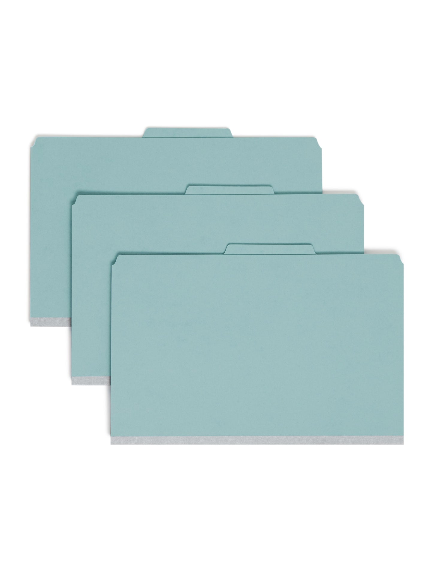 SafeSHIELD® Pressboard Classification File Folders, 1 Divider, 2 inch Expansion, Blue Color, Legal Size,