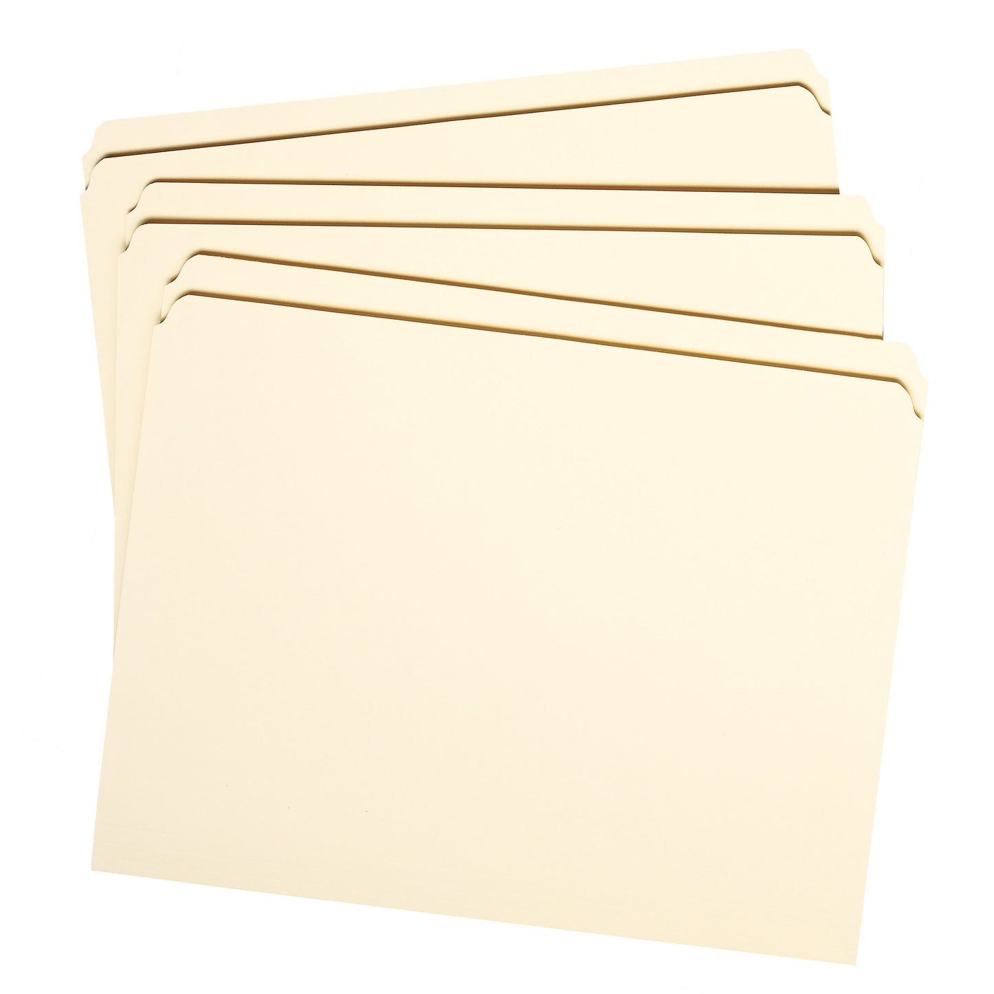 Reinforced Tab File Folders, Straight-Cut Tab, Manila Color, Letter Size, Set of 100, 086486103107