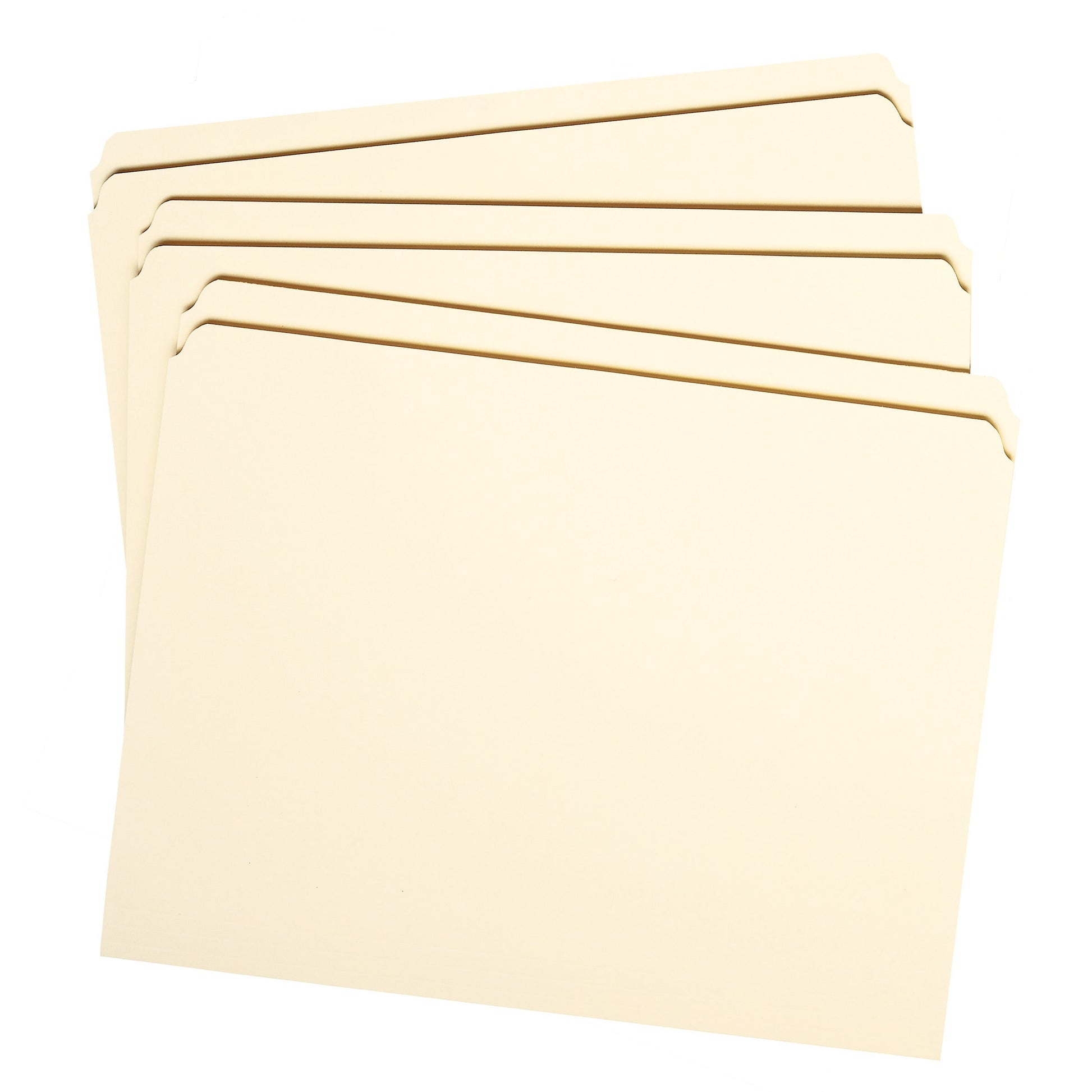 Reinforced Tab File Folders, Straight-Cut Tab, Manila Color, Letter Size, Set of 100, 086486103107